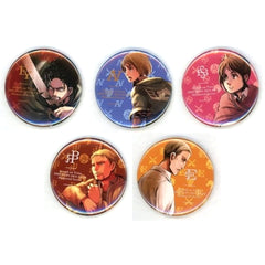 Attack on Titan Ellen Yeager & Others Trading Can Badge A Ver. Online Exhibition Limited All 5 Types Set Buttons [USED]