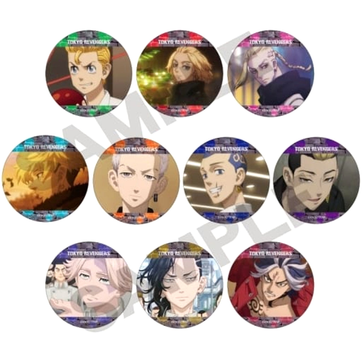 Tokyo Revengers Takemichi Hanagaki & Others Trading Can Badge All 10 Types Set Buttons [USED]