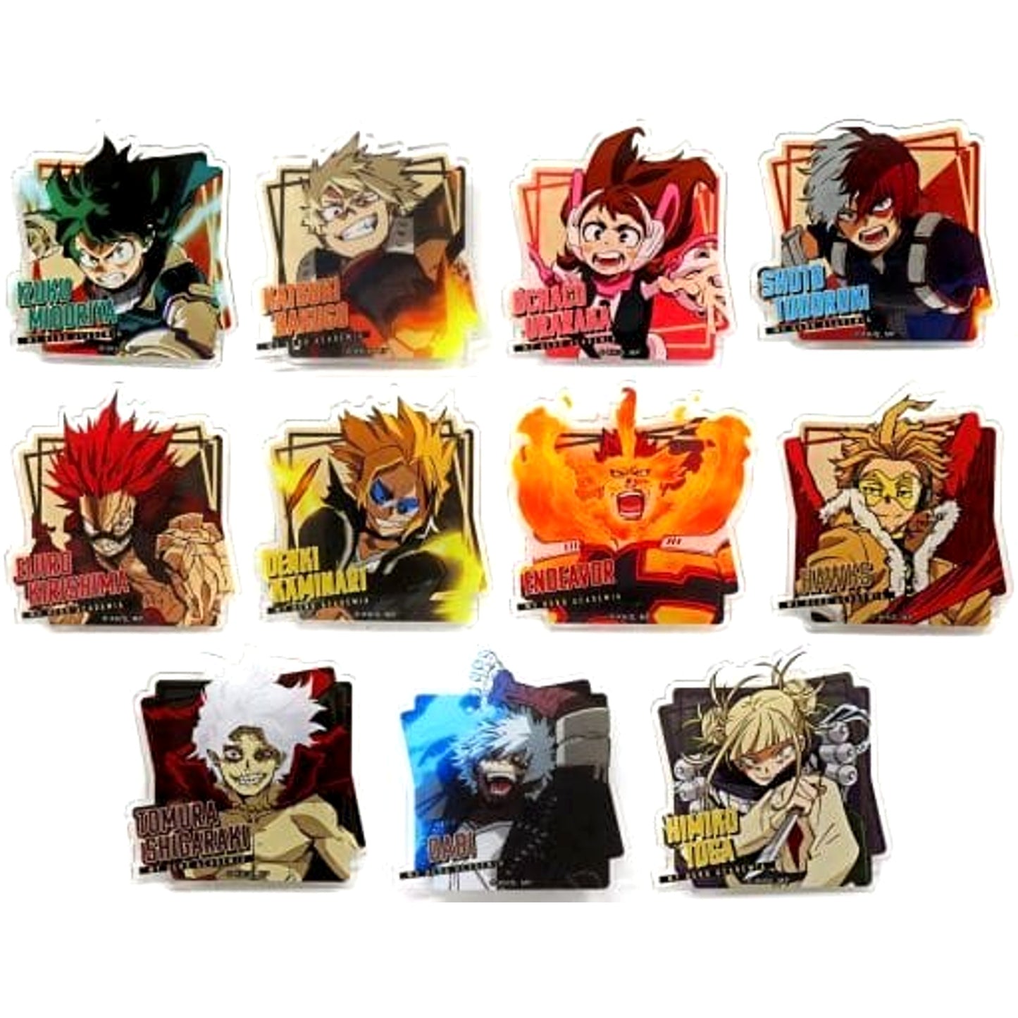 Denki Kaminari & Others My Hero Academia All 11 Types Set Acrylic Stand Badge Collection My Hero Academia Villain Awakens Rise of Heroes in Jump Shop Limited [USED]