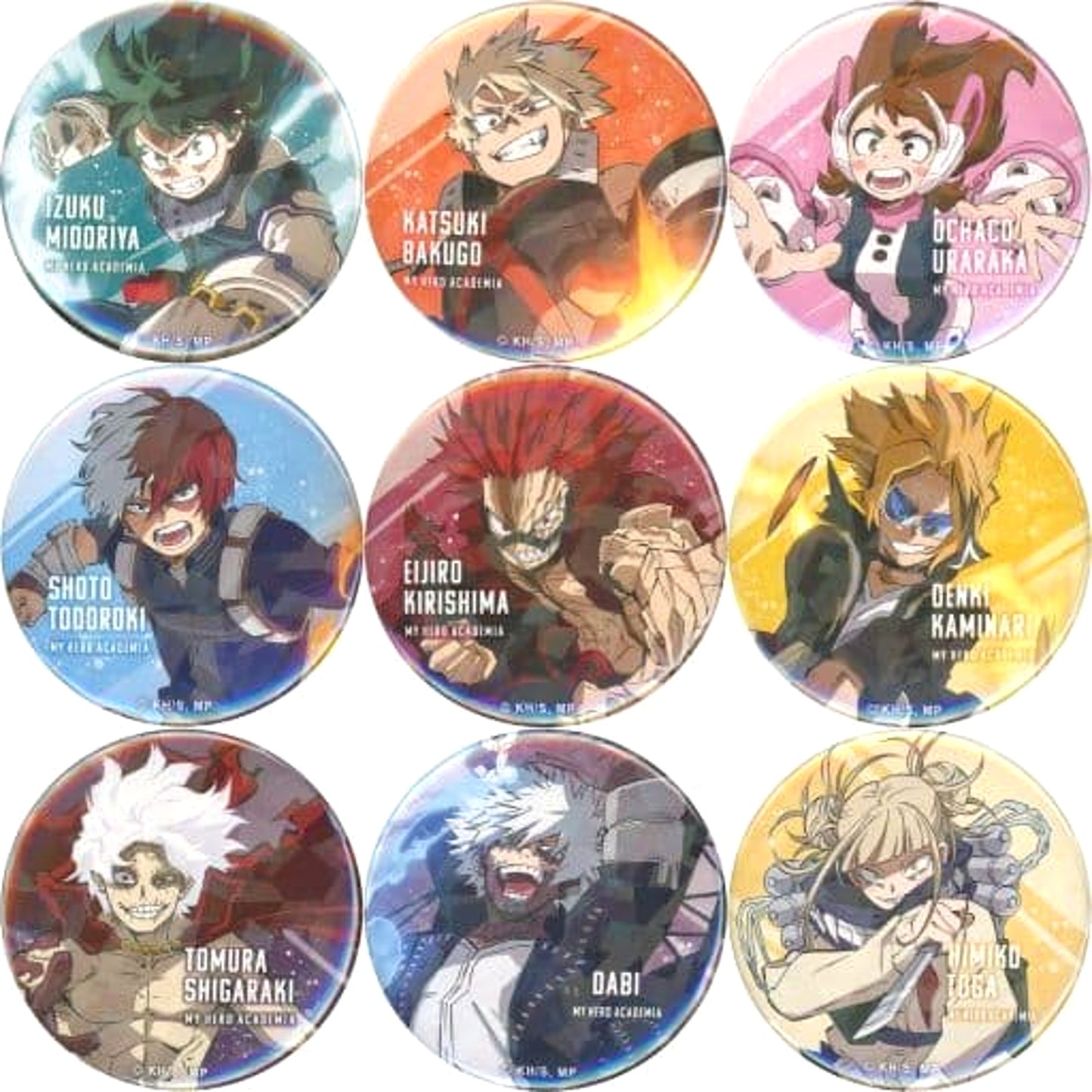 My Hero Academia Katsuki Bakugo & Others Hologram Can Badge Villain Awakens My Hero Academia Villain Awakens Rise of Heroes in Jump Shop Limited All 9 Types Set Buttons [USED]