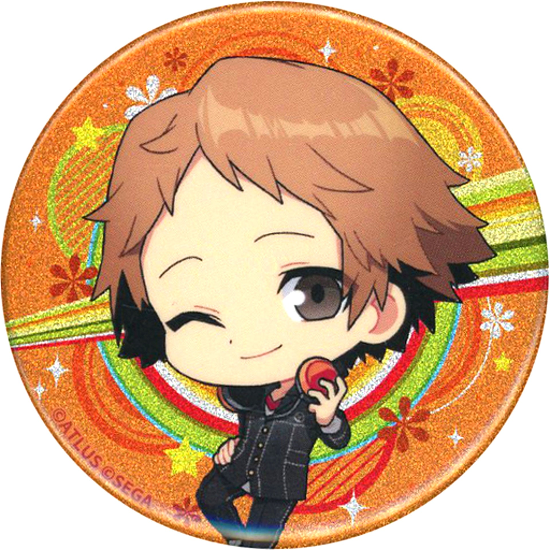 Yosuke Hanamura Persona 4 Golden Glitter Lame Button Prize E-2 Rakuten Collection [USED]