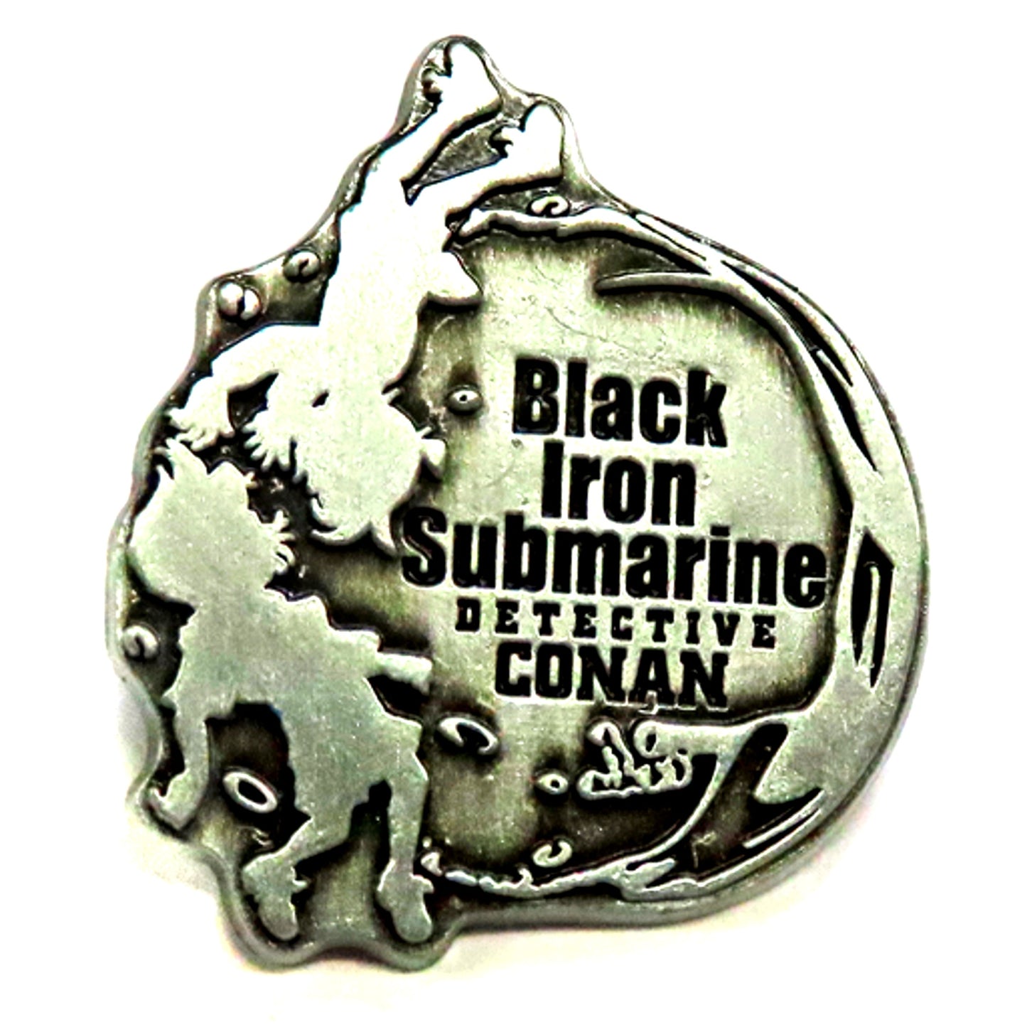 Conan Edogawa and Ai Haibara Detective Conan Black Iron Submarine Pin Badge Theater Goods [USED]