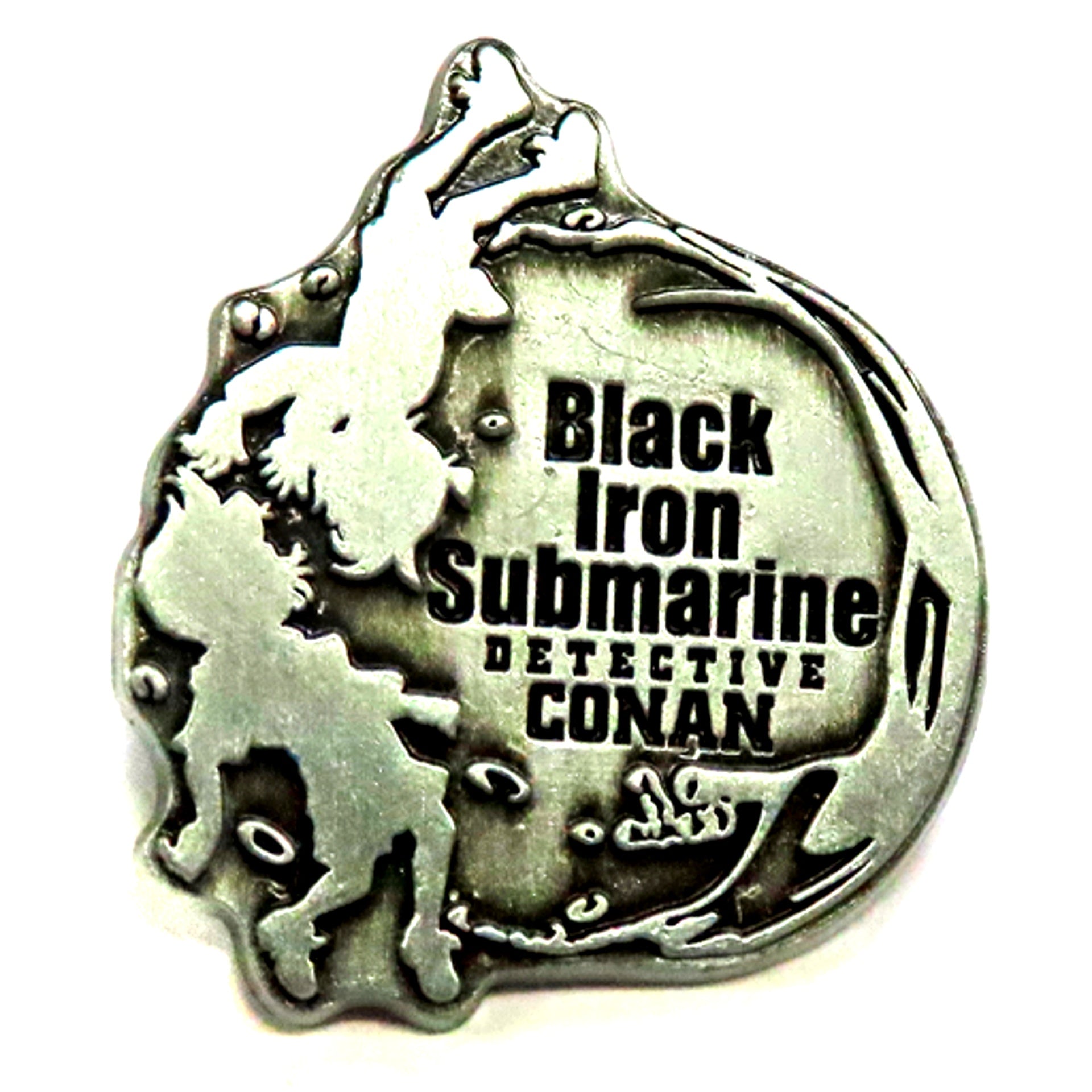 Conan Edogawa and Ai Haibara Detective Conan Black Iron Submarine Pin Badge Theater Goods [USED]