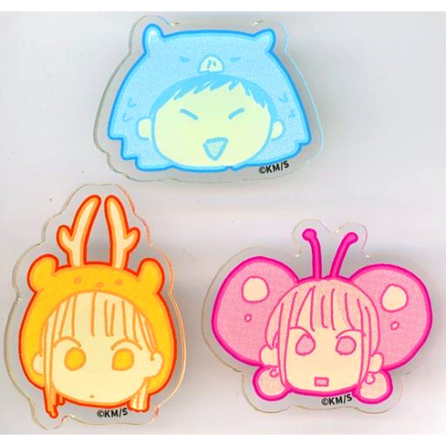 Taiki Inomata & Chinatsu Kano & Hina Chono Blue Box Acrylic mini Button Set of 3 Jump NEXT 11 FES Goods [USED]