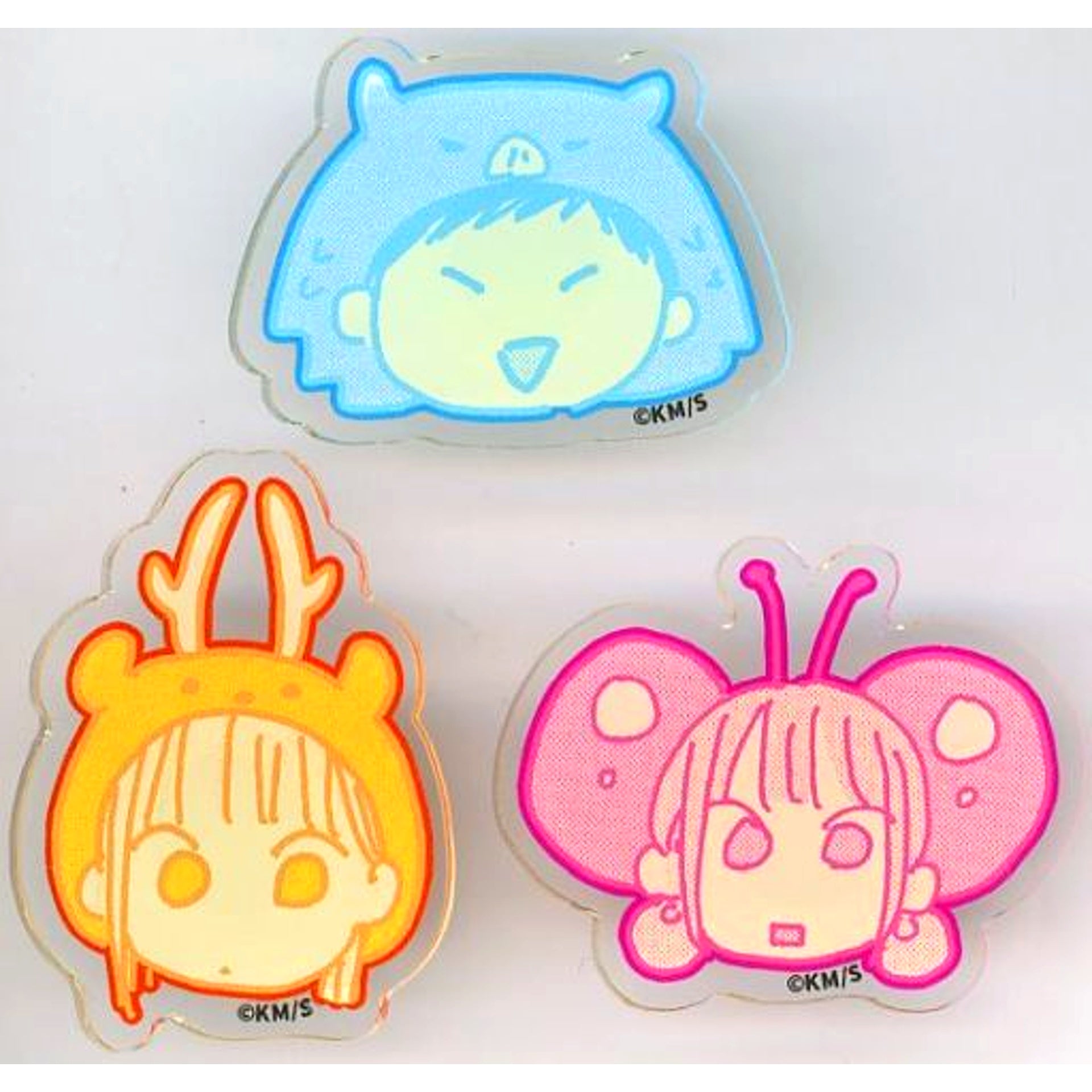 Taiki Inomata & Chinatsu Kano & Hina Chono Blue Box Acrylic mini Button Set of 3 Jump NEXT 11 FES Goods [USED]