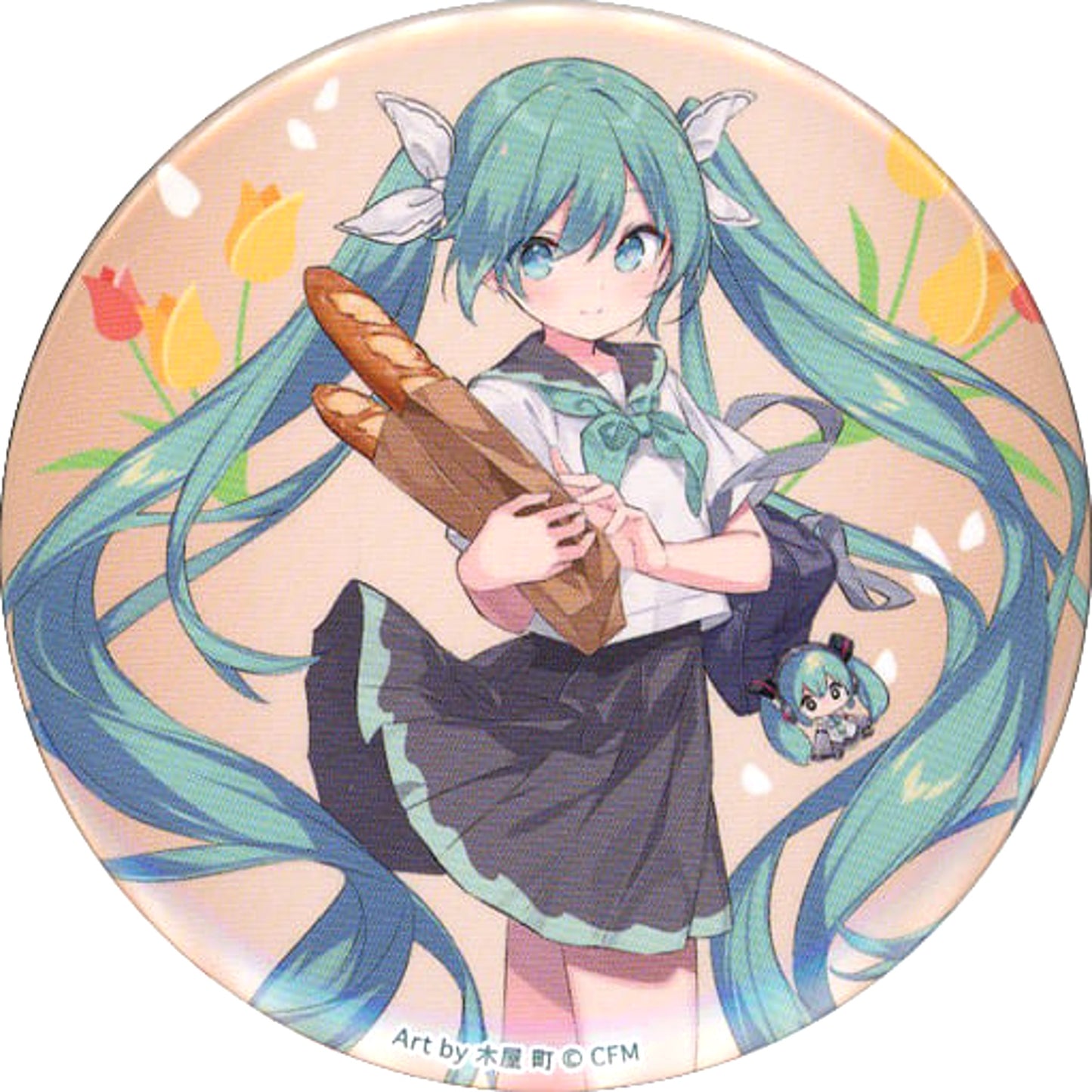 Hatsune Miku Bread Town Above Knee Button Hatsune Miku Hannari Kyoto Lucky Button BOX [USED]