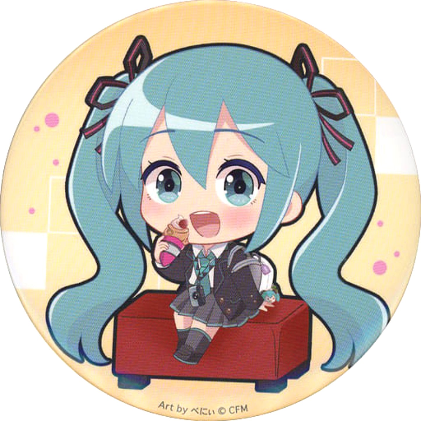 Hatsune Miku School Trip SD VOCALOID Lucky Button Box Button Hannari Kyoto Limited [USED]