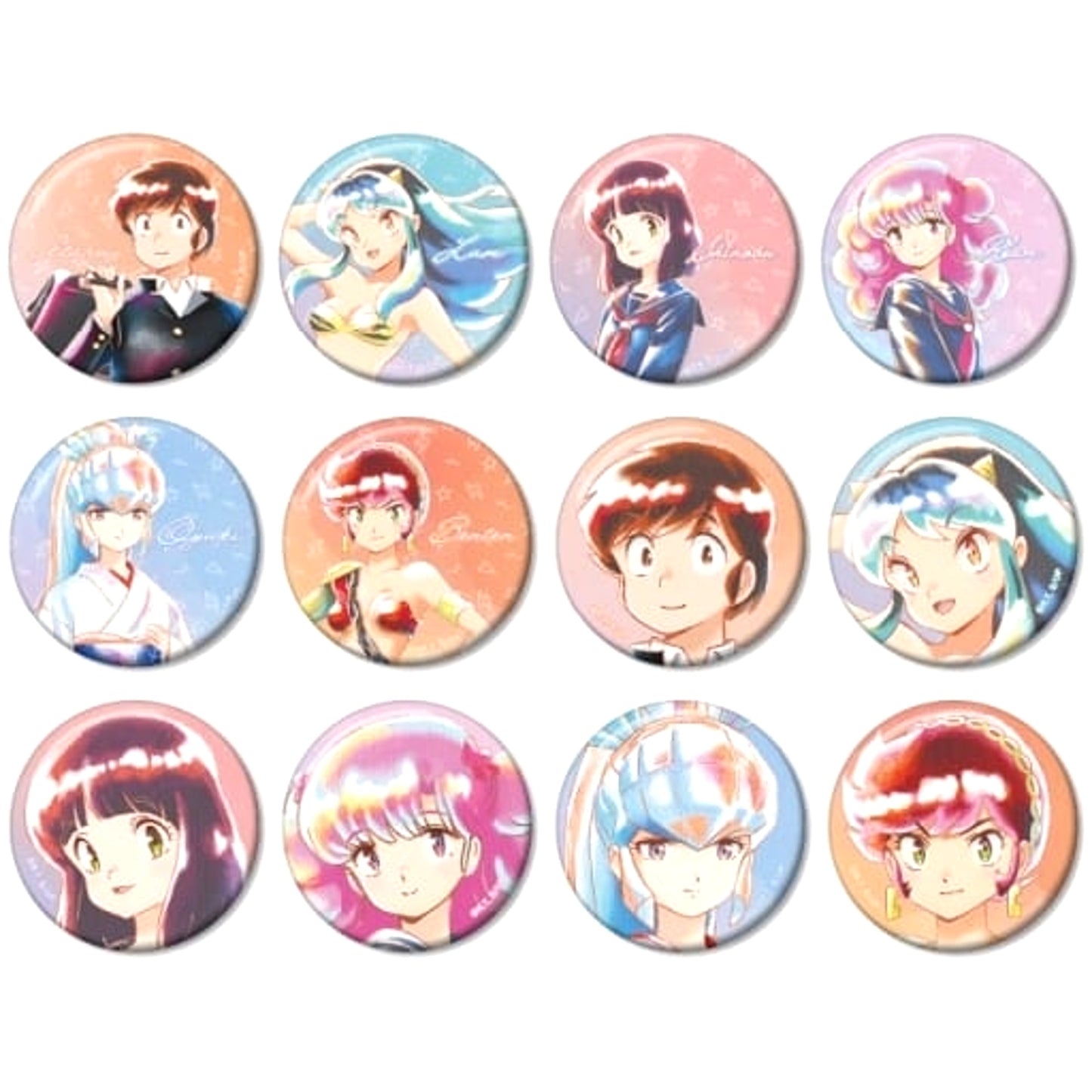 Ataru Moroboshi & Others Urusei Yatsura All 12 Types Set Ani-Art Aqua Label Trading Button [USED]