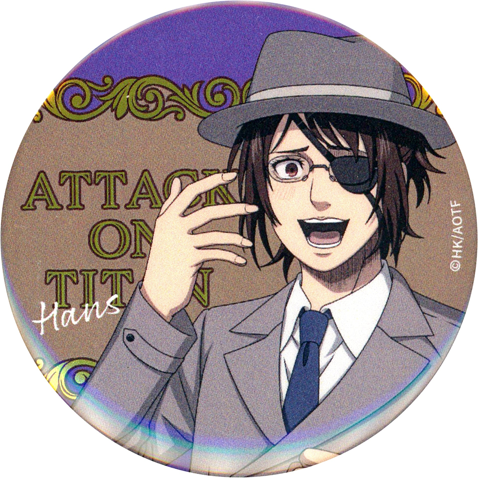 Hange Zoe - Normal Proportions Metallic Badge Kuji Mate Attack on Titan Prize E-3 [USED]