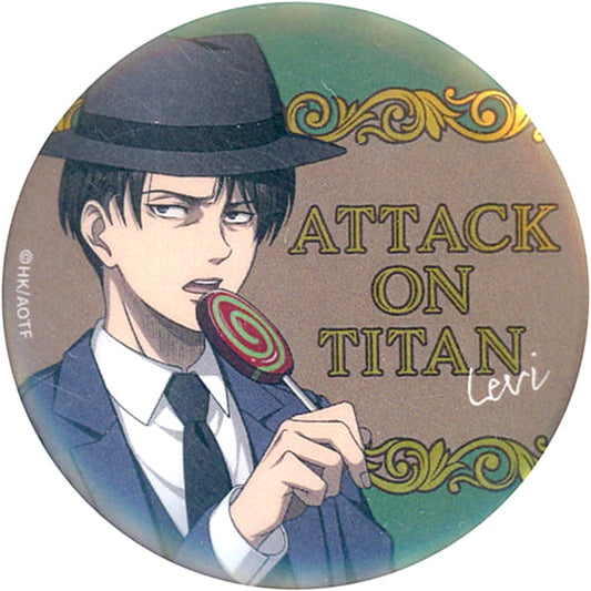 Attack on Titan Levi Ackerman Natural Proportions Kujimate Metallic Can Badge Prize E-4 Buttons [USED]