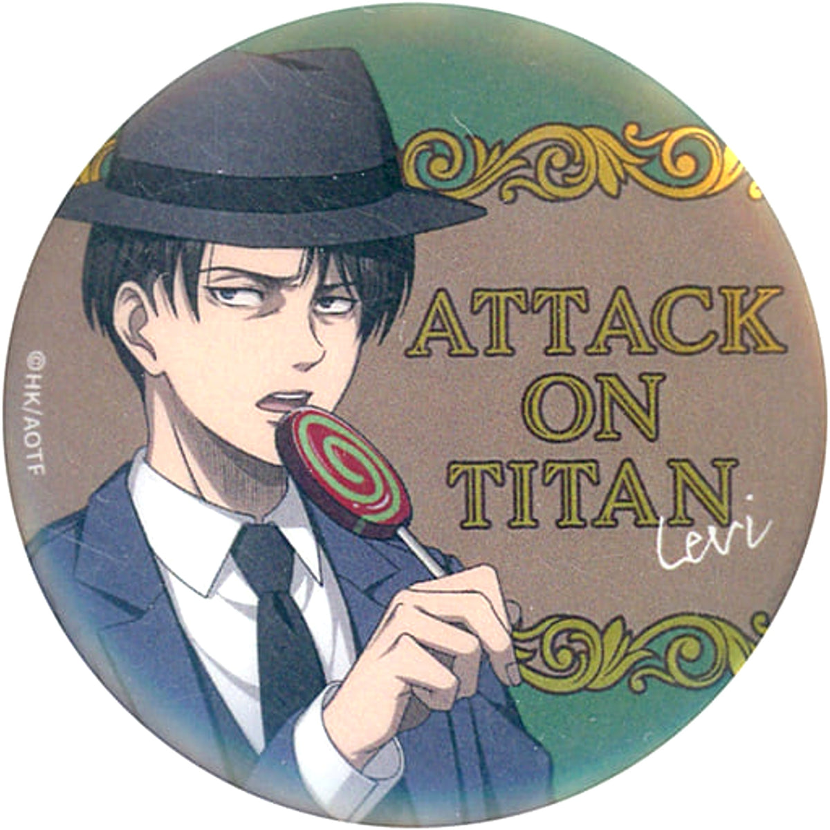 Attack on Titan Levi Ackerman Natural Proportions Kujimate Metallic Can Badge Prize E-4 Buttons [USED]