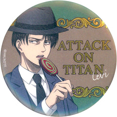 Attack on Titan Levi Ackerman Natural Proportions Kujimate Metallic Can Badge Prize E-4 Buttons [USED]