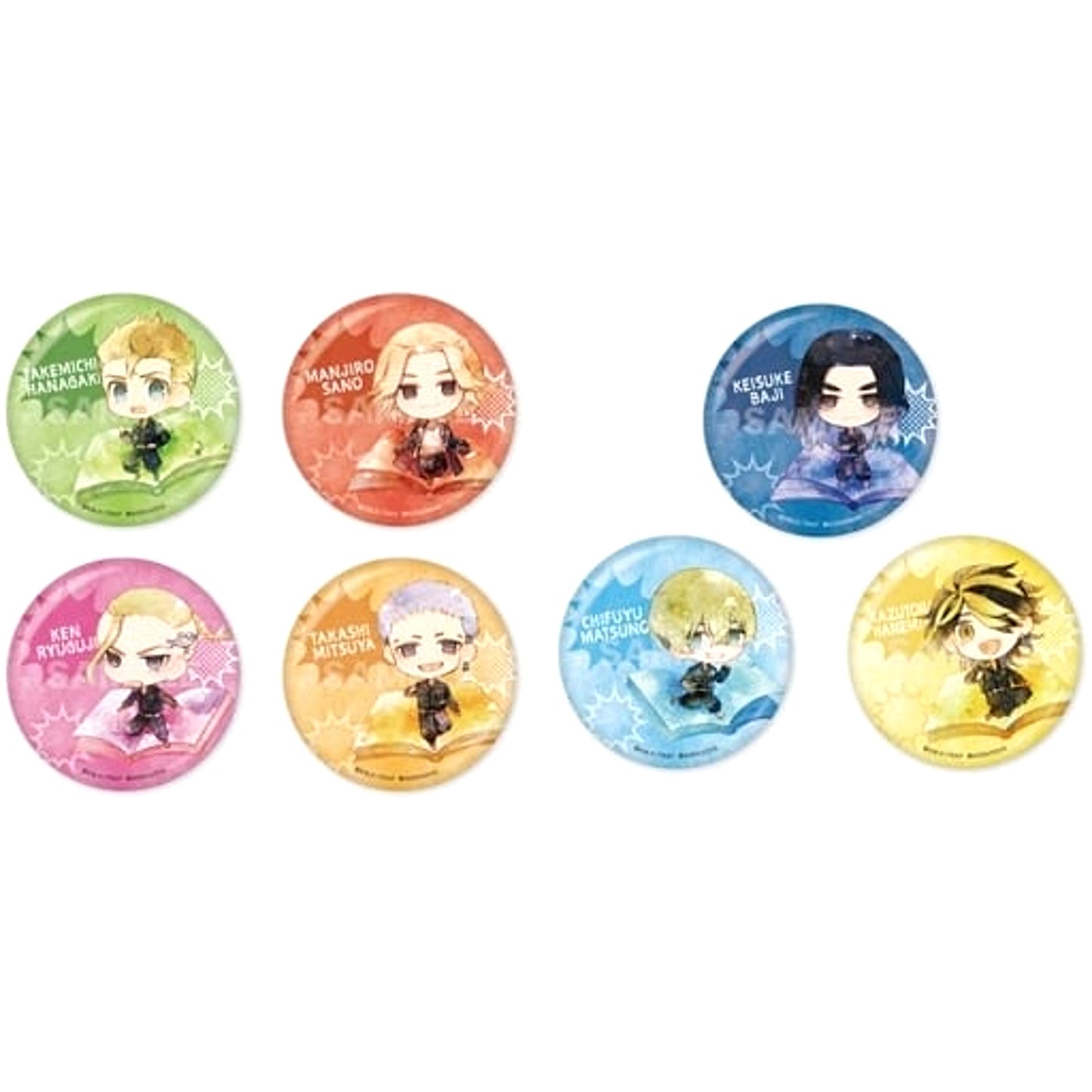 Takemichi Hanagaki & Others Tokyo Revengers All 7 Types Set Charaderu Art Metallic Button 1 Part 1 [USED]
