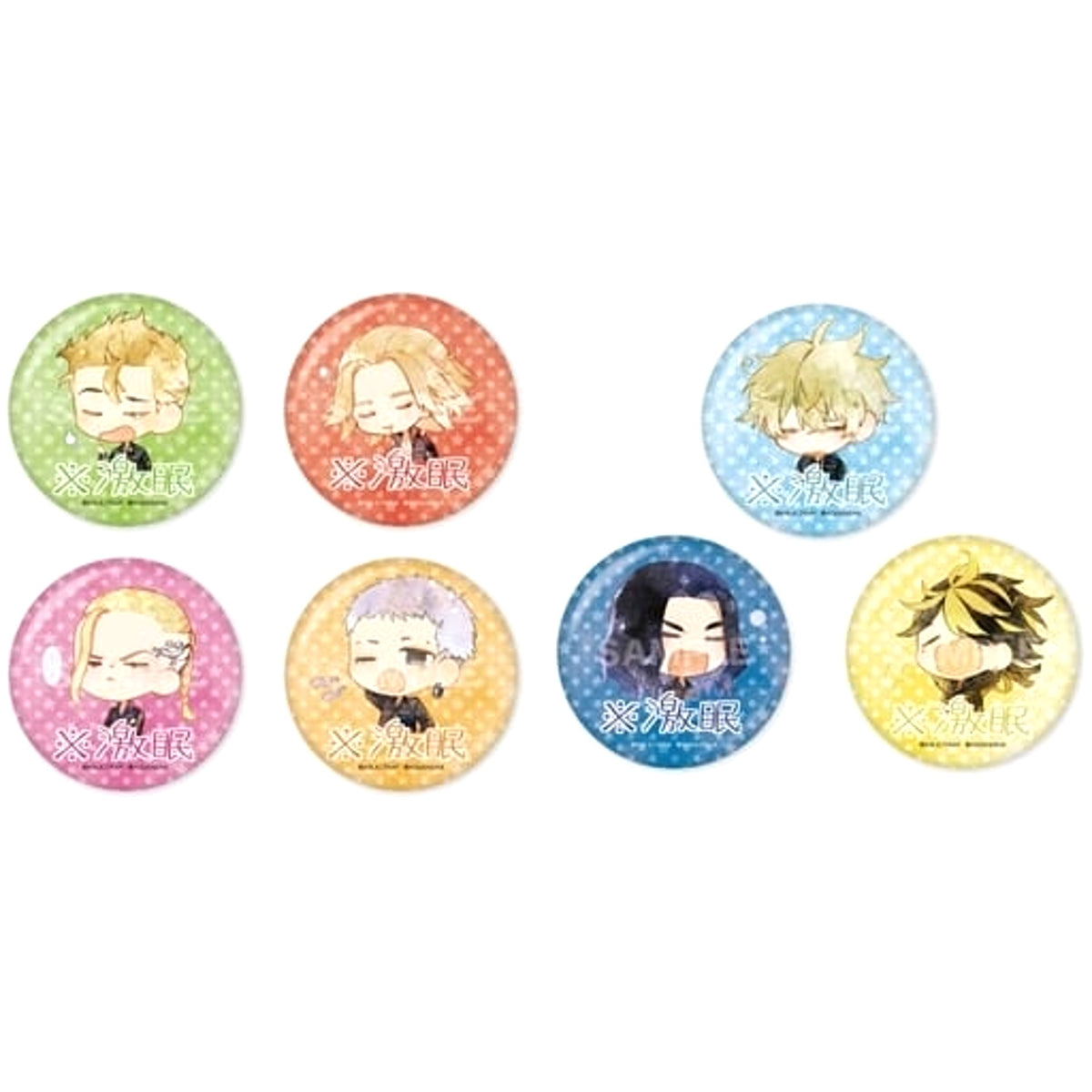 Tokyo Revengers Keisuke Baji & Others Gekinemu Metallic Can Badge 01. 1st Edition All 7 Types Set Buttons [USED]