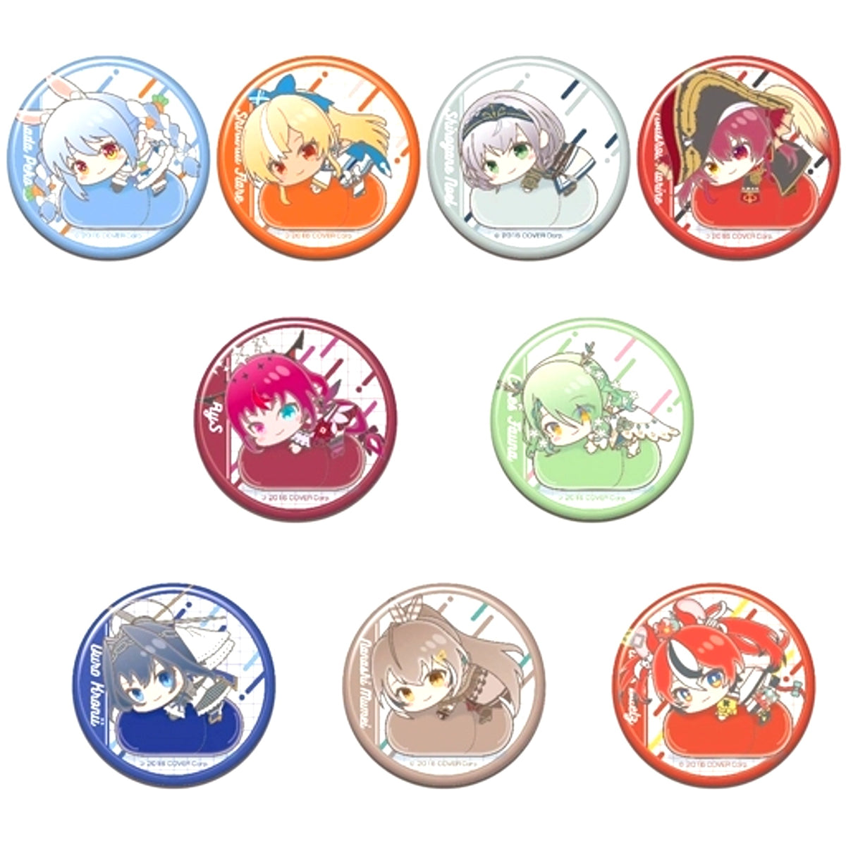 Set of 9 Virtual YouTuber Hololive Hug Meets C Button [USED]
