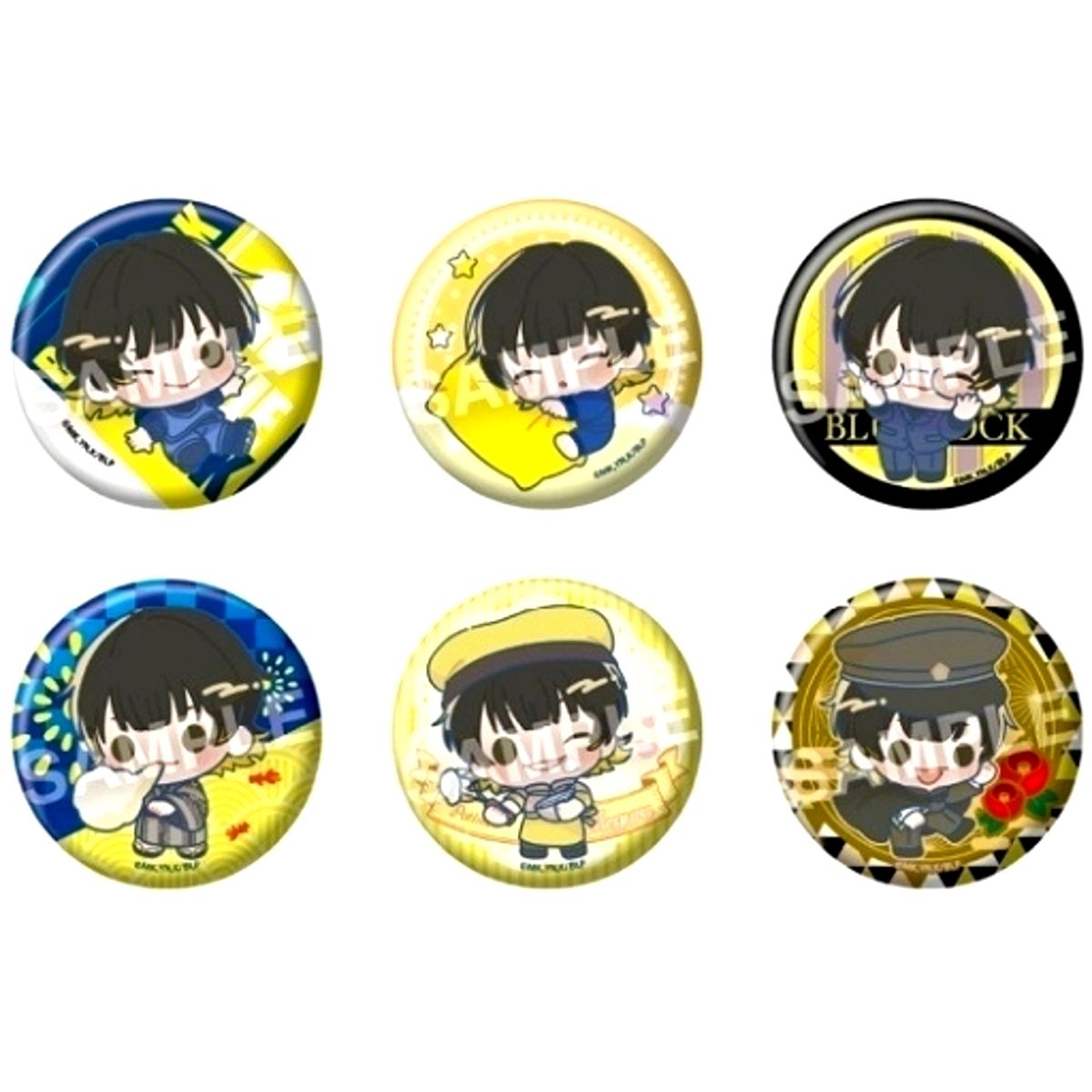 Set of 6 Meguru Bachira Blue Lock Select Collection Button [USED]