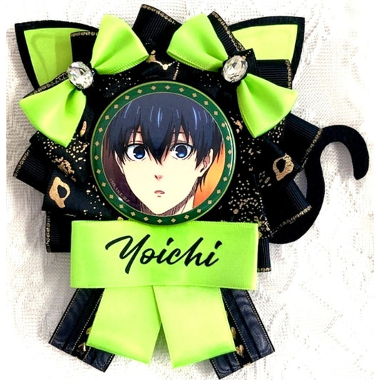Yoichi Isagi Blue Lock Cat Ear Rosette Button Badge Set [USED]