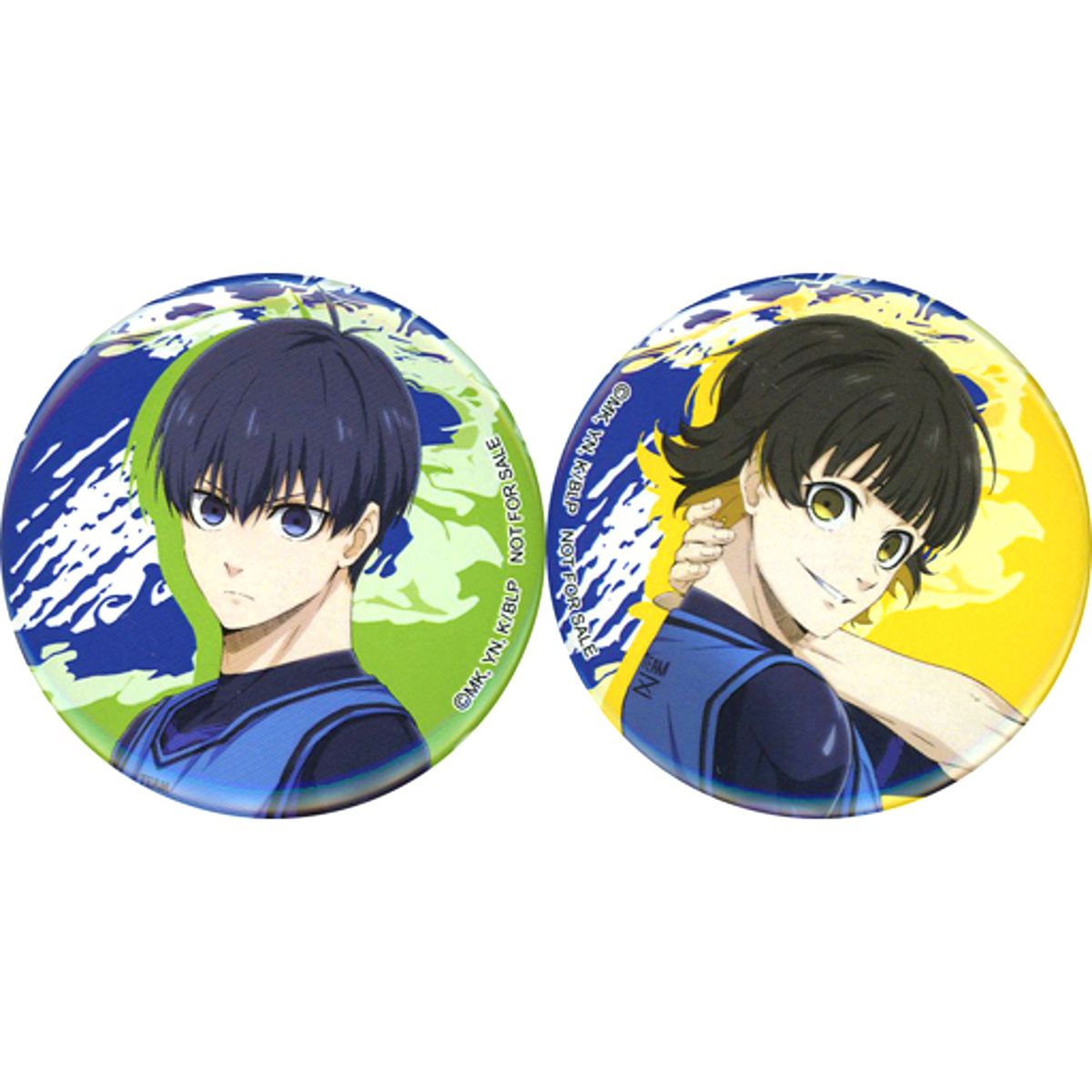Set of 2 Yoichi Isagi Meguru Bachira Blue Lock Blu-ray Vol.1 Jacket Illustration Button A-on STORE Purchase Bonus [USED]