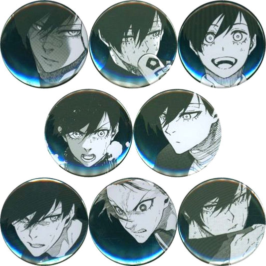 Set of 8 Rin Itoshi Blue Lock Chara Badge Collection BLUE LOCK Exhibition Button [USED]