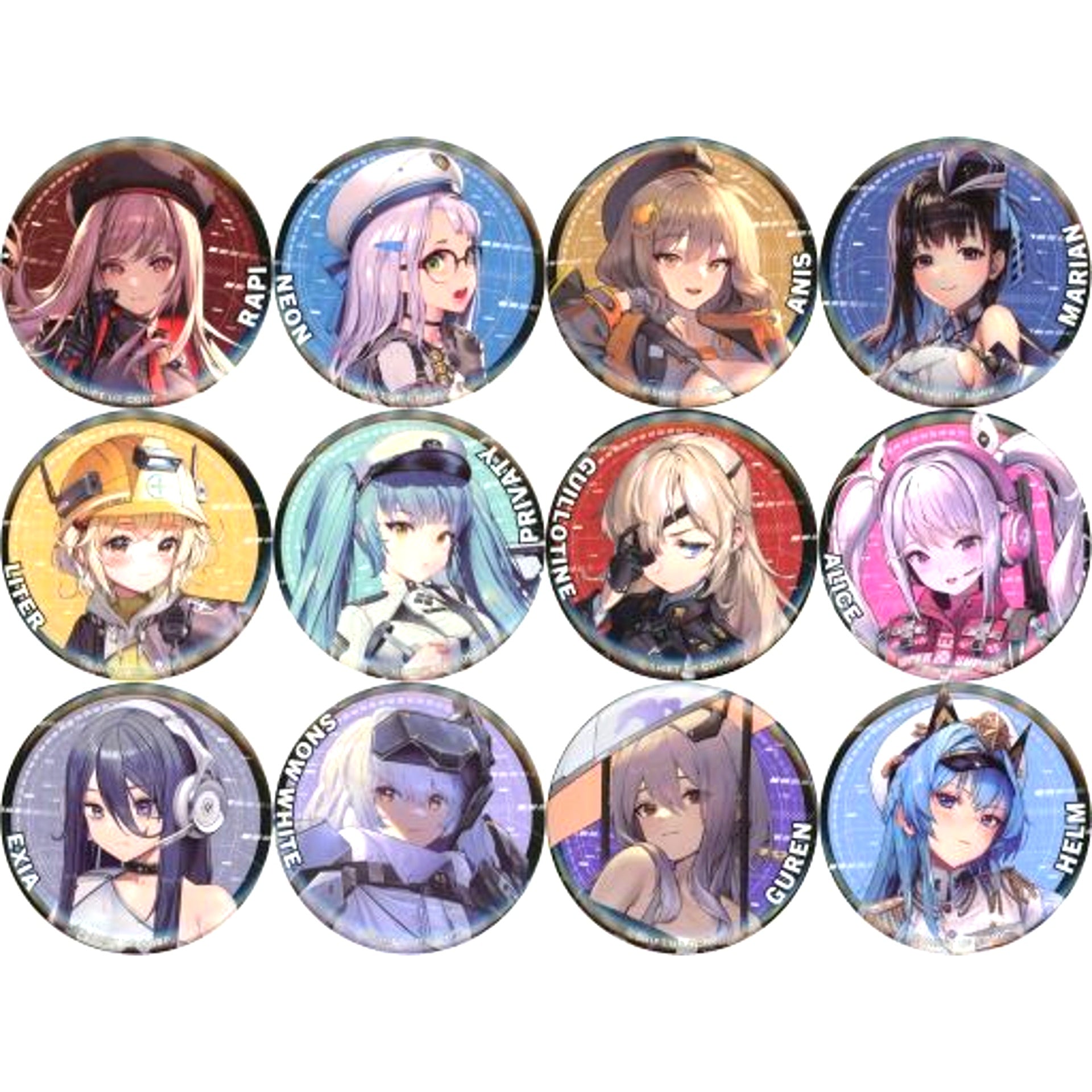 Set of 12 Goddess of Victory NIKKE Character Button Collection [USED]
