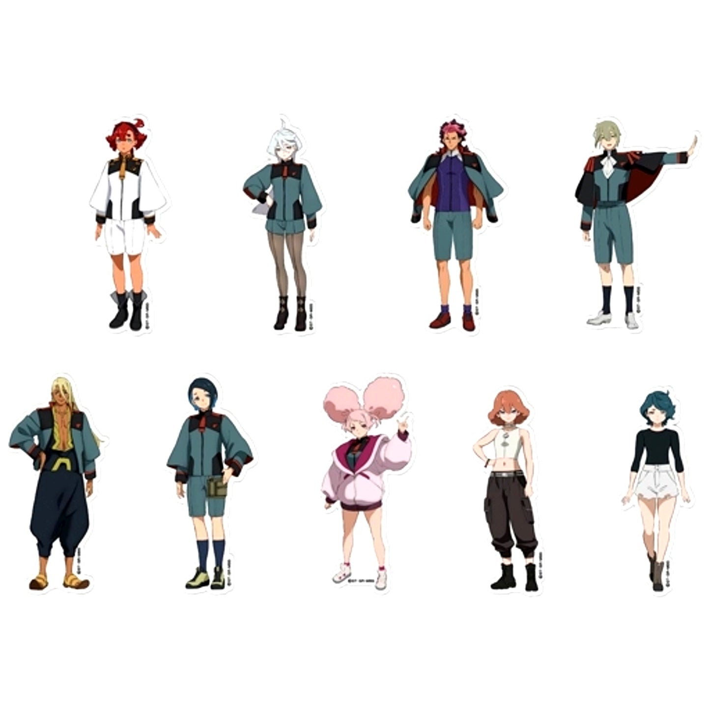 Set of 9 Mobile Suit Gundam The Witch from Mercury Acrylic Badge Plus [USED]