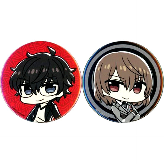 Ren Amamiya and Goro Akechi Persona 5 the Animation BIG Button Set of 2 Deformed Ver. [USED]