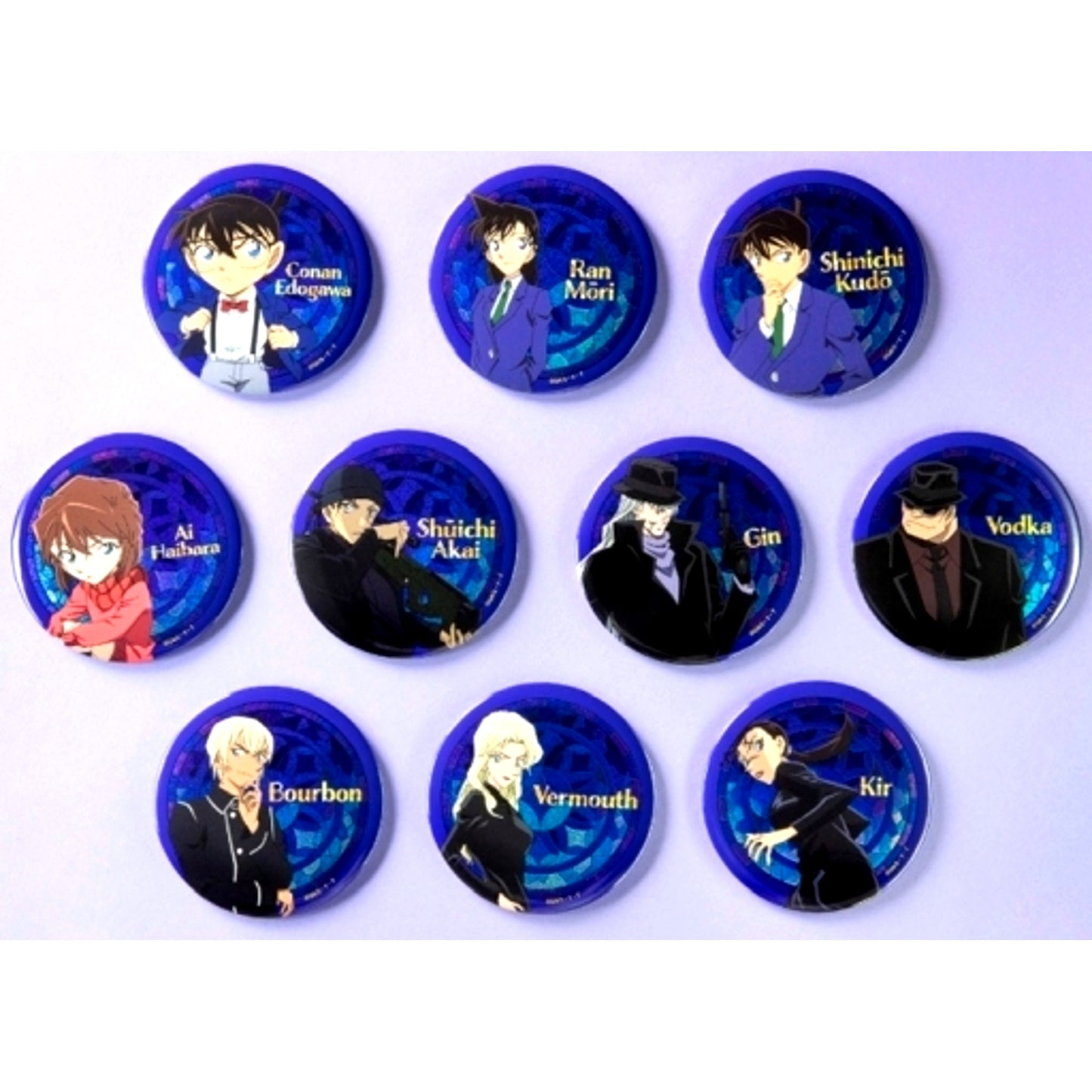Set of 10 Detective Conan Big Glitter Random Button Gothic Ver. [USED]