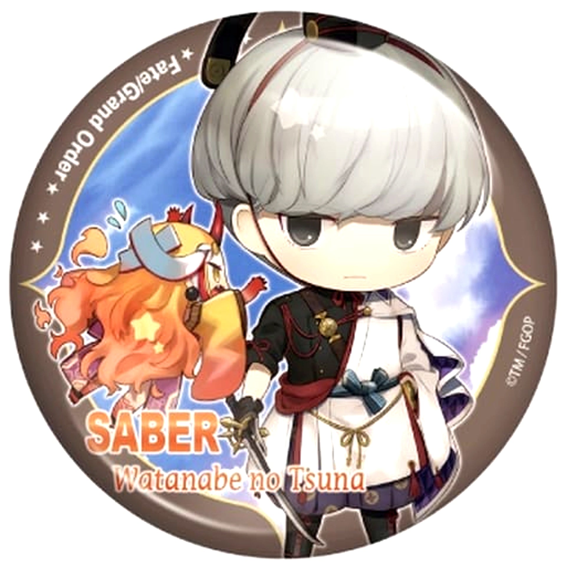 Fate/Grand Order Saber Watanabe no Tsuna CharaToria Can Badge Vol.9 [USED]