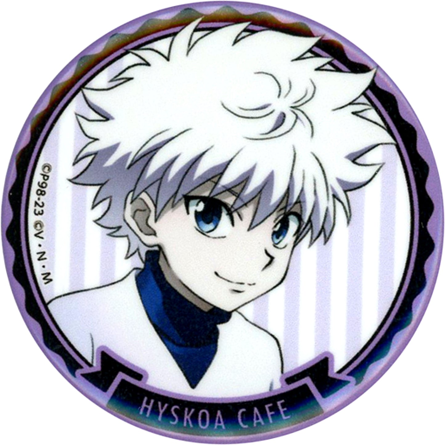Killua Zoldyck Normal Proportions HUNTERxHUNTER x animatecafe Magician Hisoka Hisocafe Trading Button [USED]