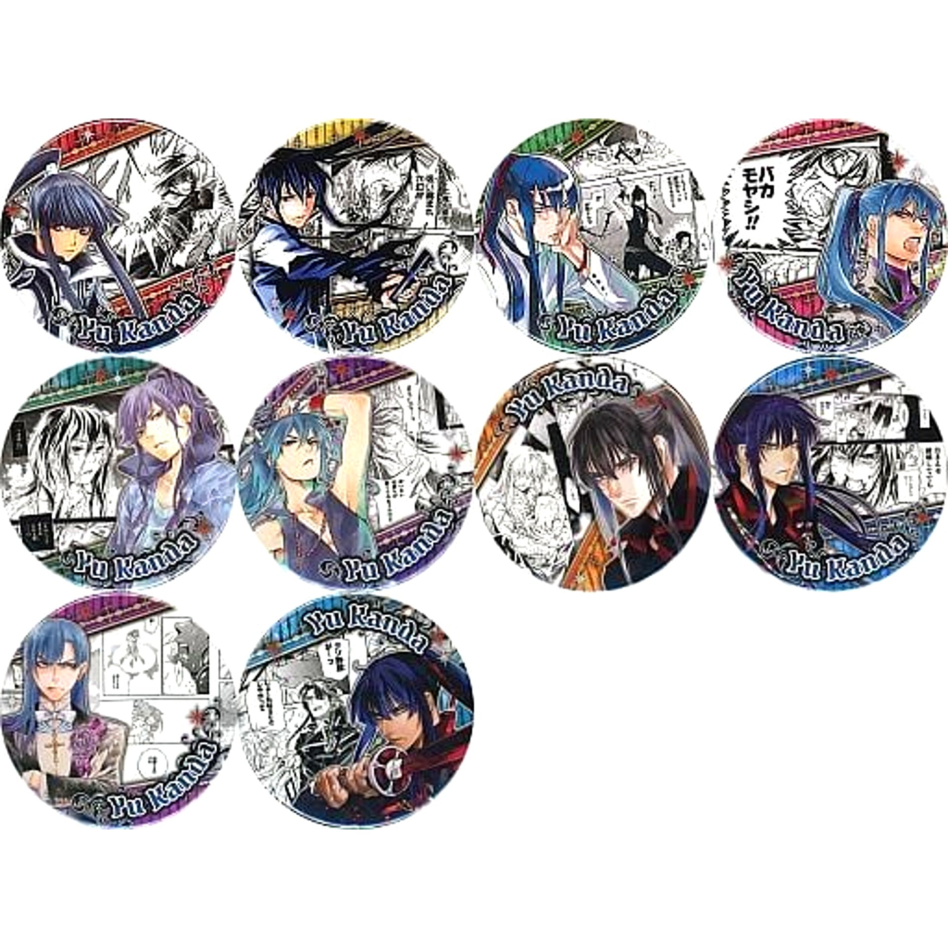 Set of 10 Yu Kanda D.Gray-man Original Art Exhibition Katsura Hoshino Collection Button HEROES [USED]