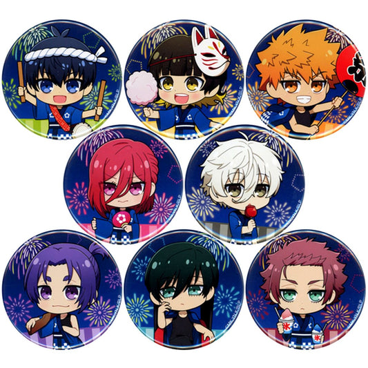 Set of 8 Blue Lock Kanda Matsuri Support Campaign Pop-up Store Trading Chibi Character Button [USED]