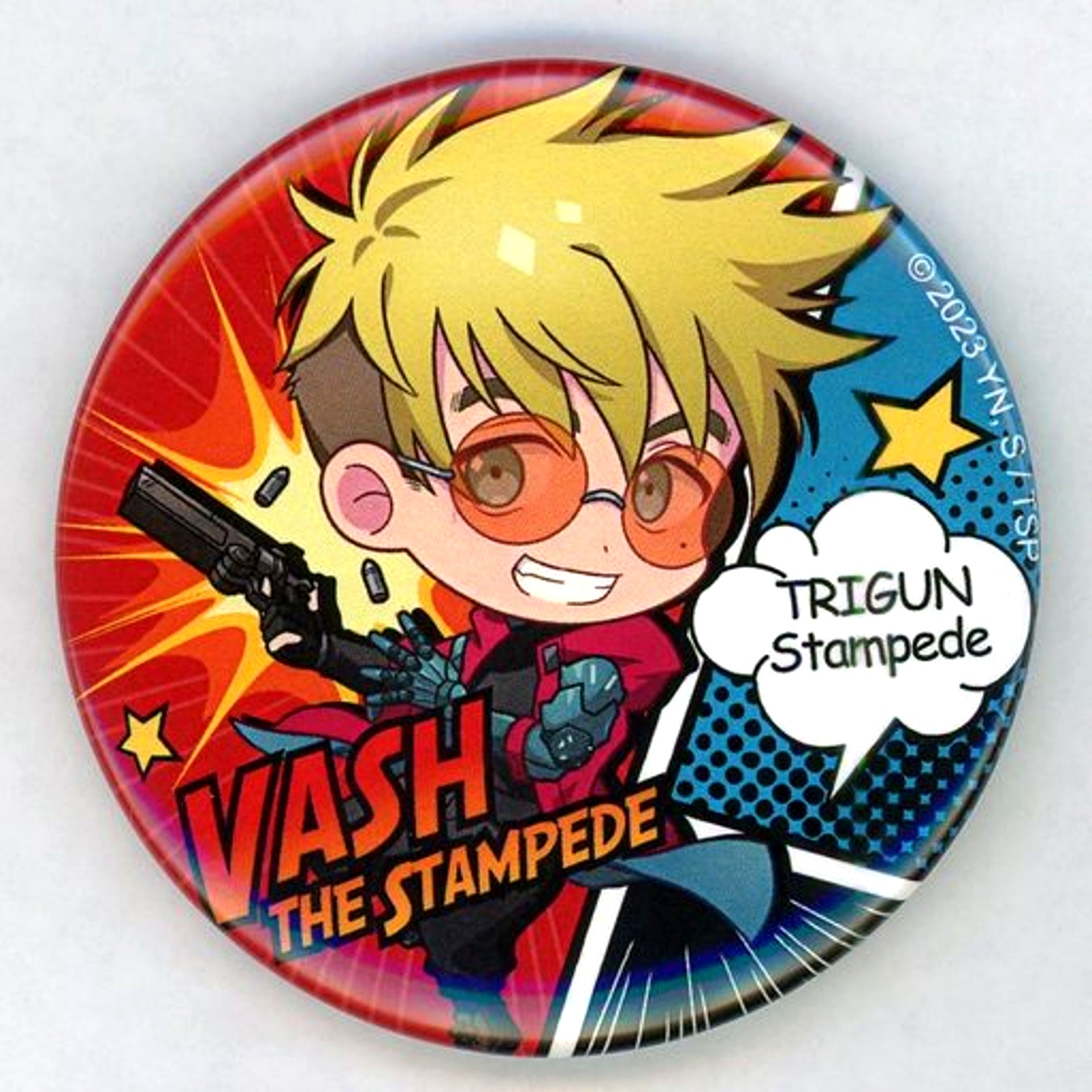 Vash the Stampede TRIGUN STAMPEDE Trading Button Mini Character Ver. POP UP SHOP in Marui [USED]