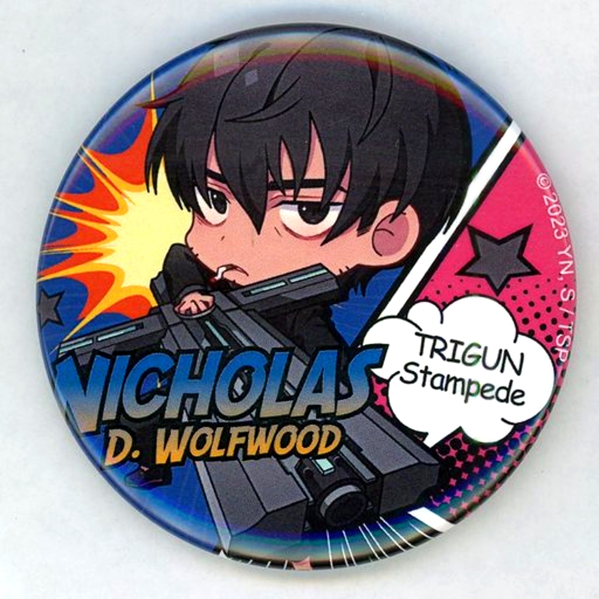 Nicholas D. Wolfwood TRIGUN STAMPEDE Trading Button Mini Character Ver. POP UP SHOP in Marui [USED]