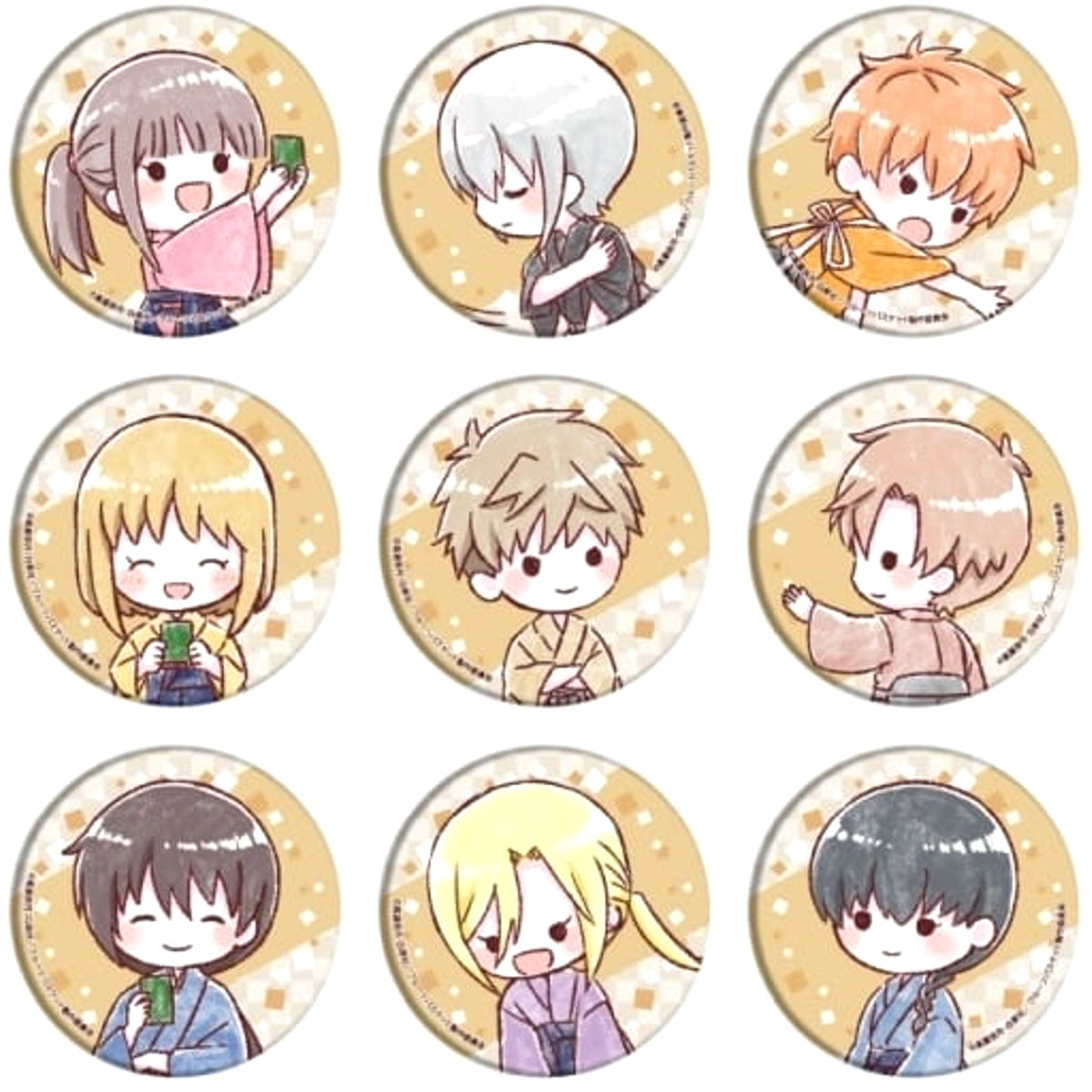 Fruits Basket Souma Kyou & Others Can Badge 19 Graph Art Illustration All 9 Types Set Buttons [USED]