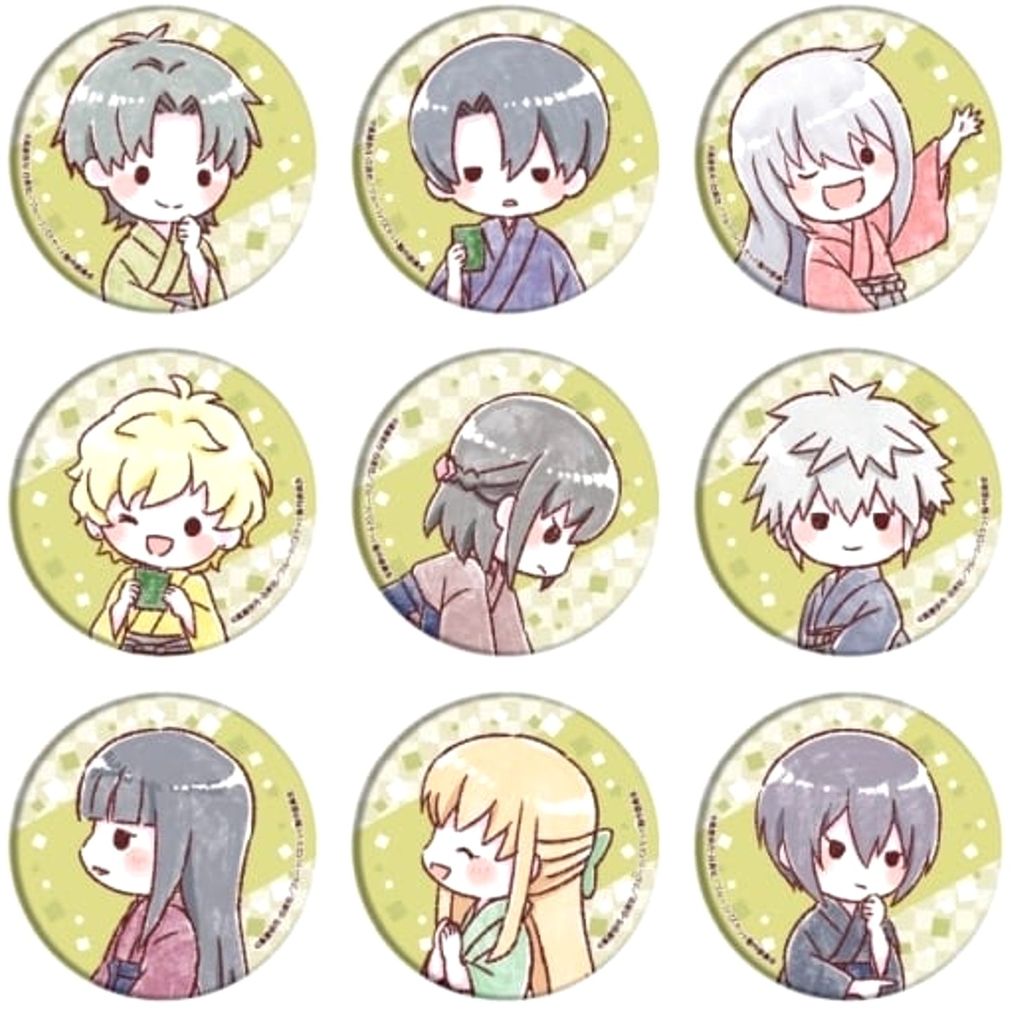 Fruits Basket Souma Shigure & Others Can Badge 20 Graph Art Illustration All 9 Types Set Buttons [USED]