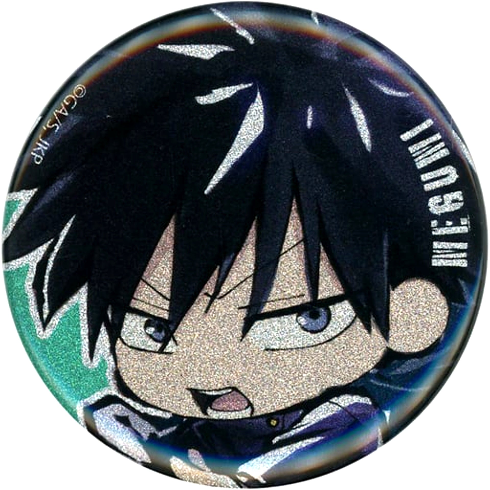 Megumi Fushiguro Jujutsu Kaisen x Ouchi de Collaboration Chibi Character Glitter Button [USED]