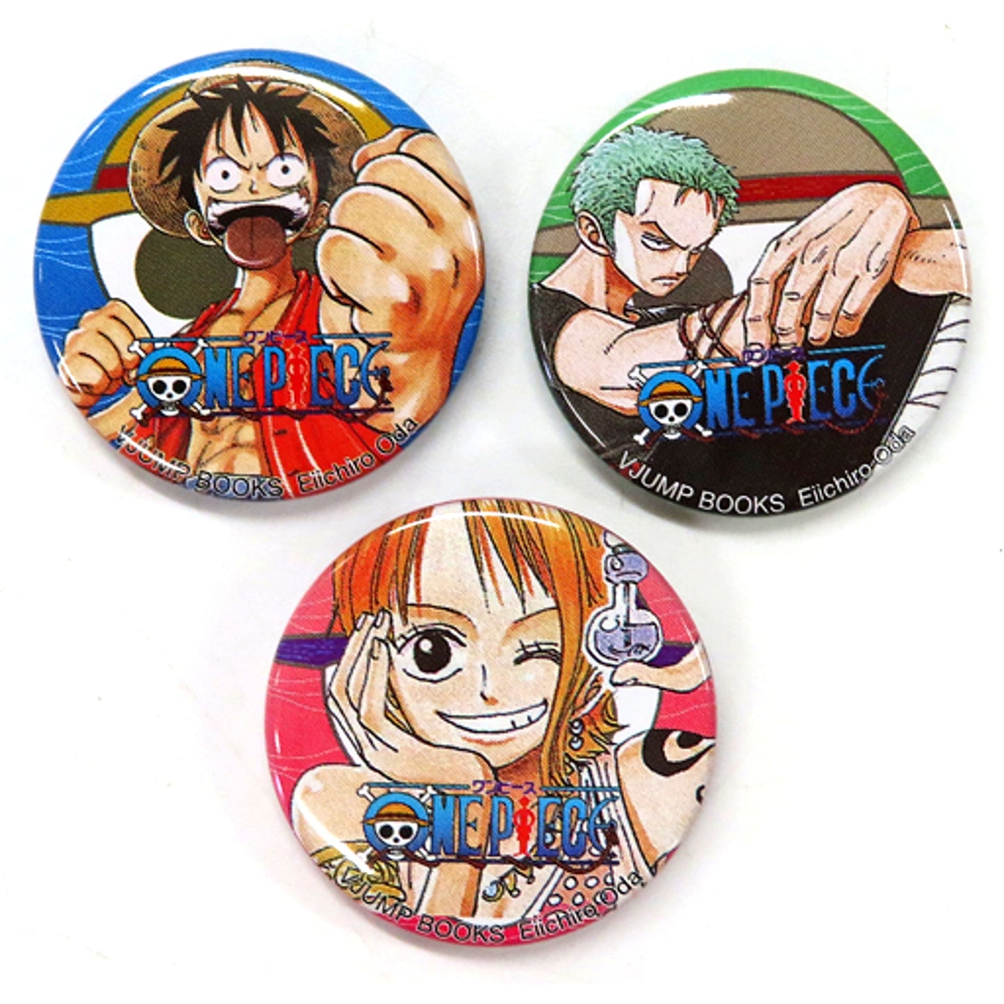 Monkey D. Luffy & Roronoa Zoro & Nami One Piece Button Set 3 Points V Jump Books Grand Battle! 2 Vol.1 Appendix [USED]