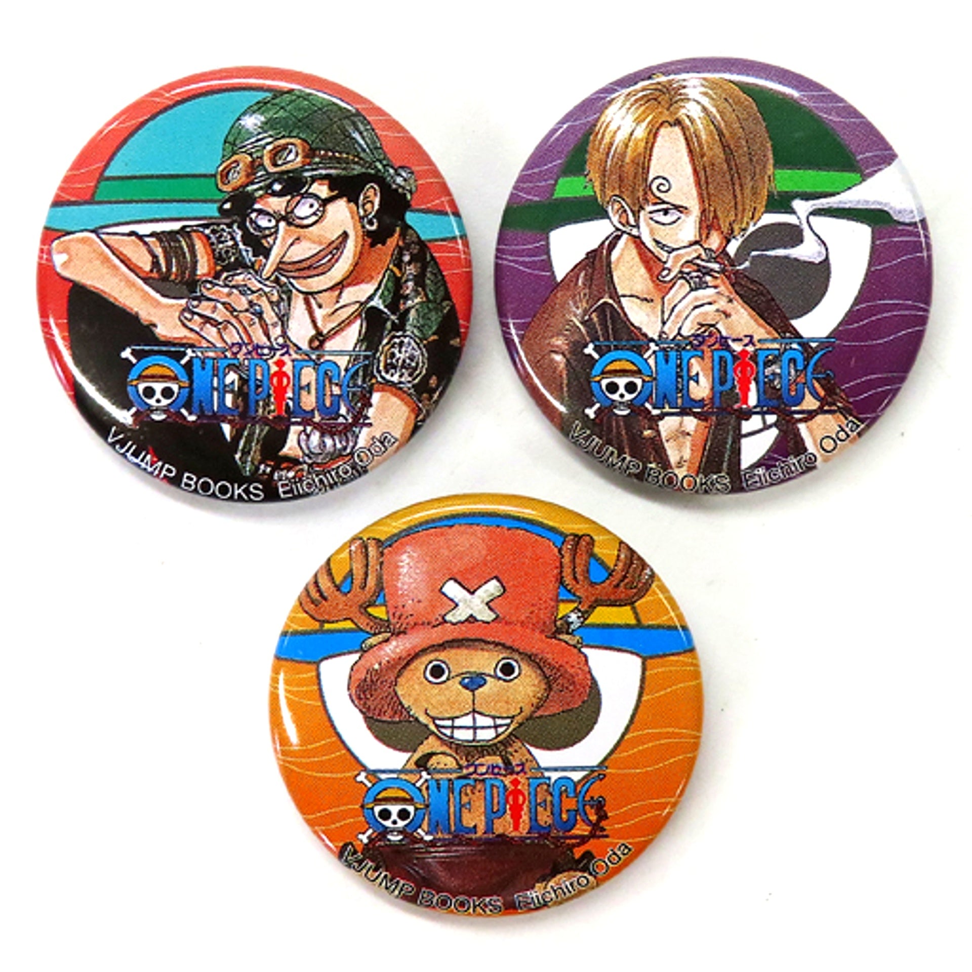 Usopp & Sanji & Tony Tony Chopper One Piece Button Set 3 Points V Jump Books Grand Battle! 2 Vol.2 Appendix [USED]
