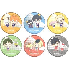 Haikyu!! X Sanrio Characters Kenma Kozume & Others Can Badge 01.Mini Character Illustration All 6 Types Set Buttons [USED]