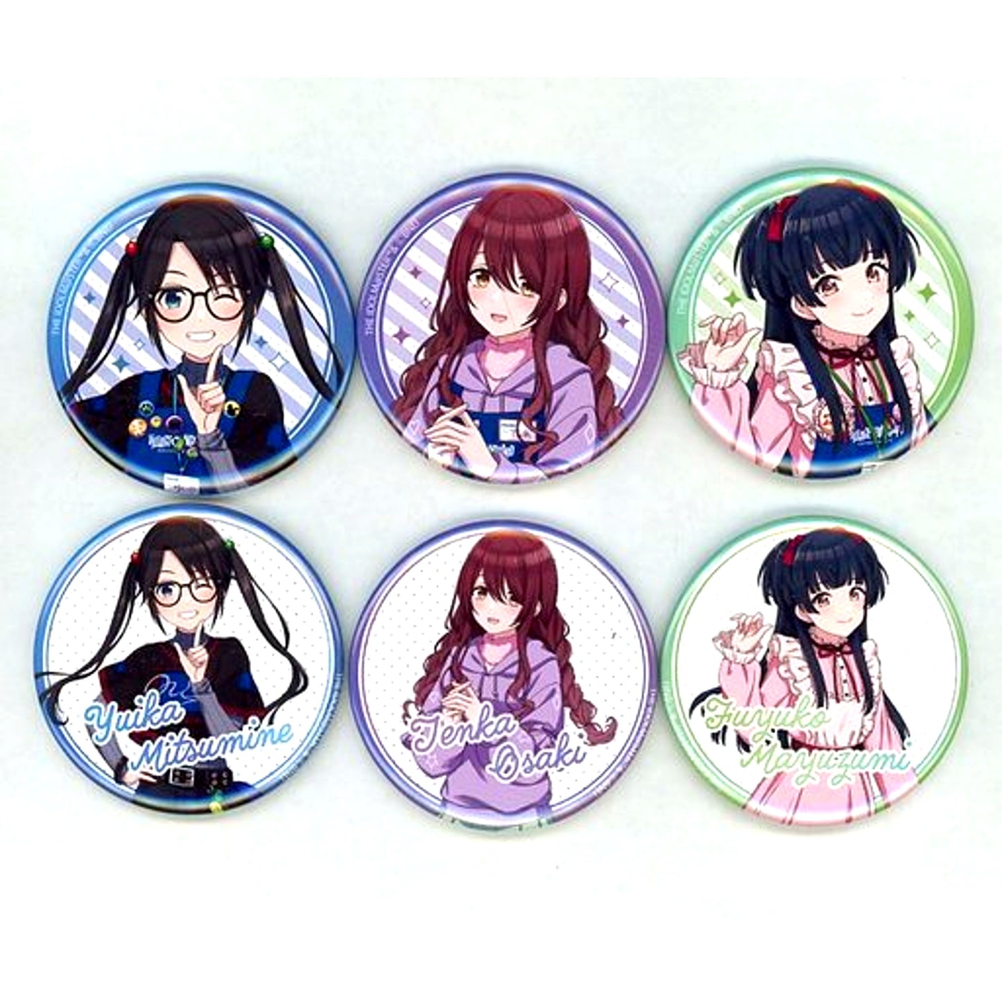 Set of 6 The Idolmaster Shiny Colors x Village Vanguard Trading Badge [USED]