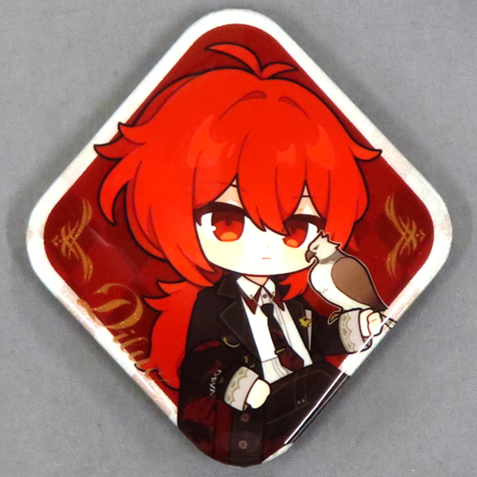 Diluc Genshin Impact Bird Button Character Image Apparel Product Purchase Bonus [USED]
