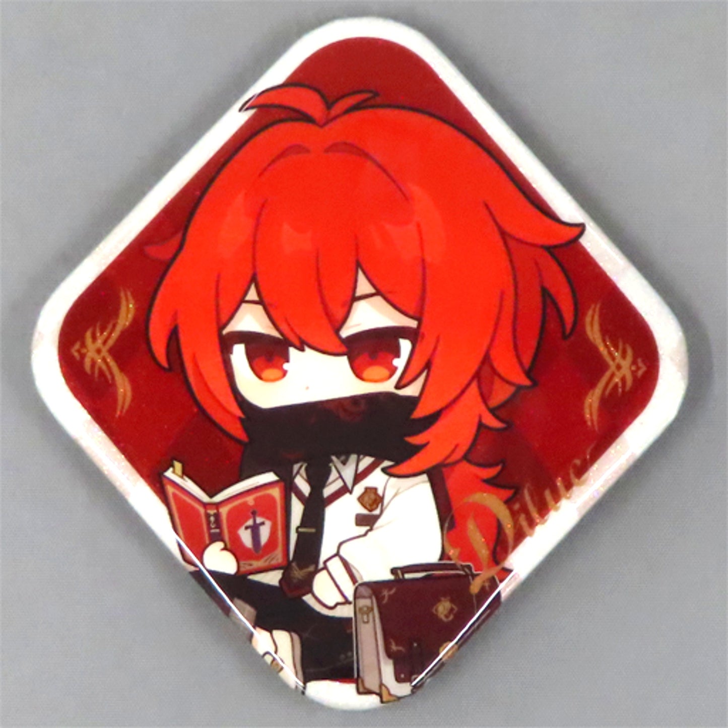 Diluc Genshin Impact Reading Button Character Image Apparel Product Bonus [USED]