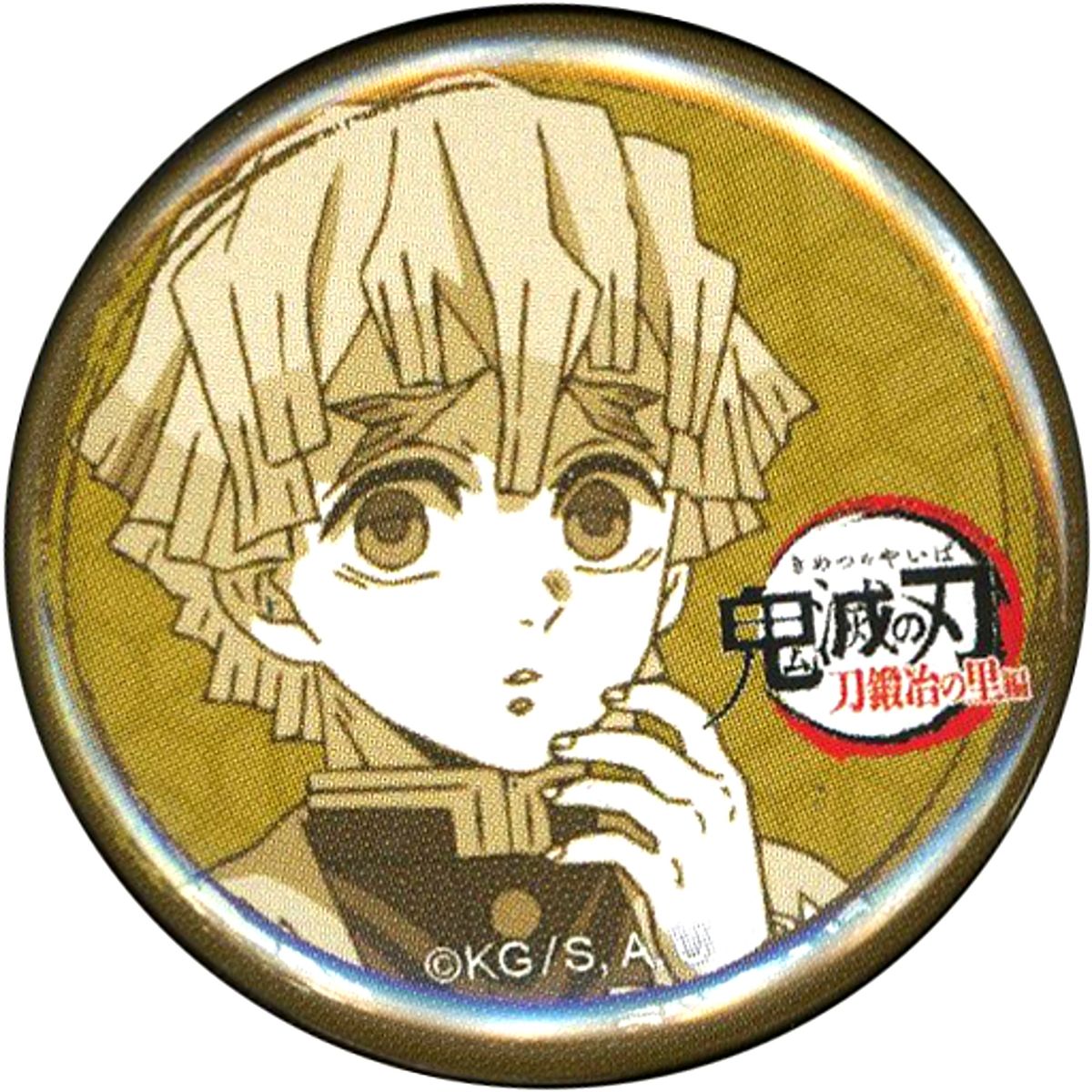 Zenitsu Agatsuma Demon Slayer: Kimetsu no Yaiba Swordsmith Village Arc ufotable Cafe Machi Asobi CAFE Real Time Cafe 32mm Kuji Button Episode 5 [USED]