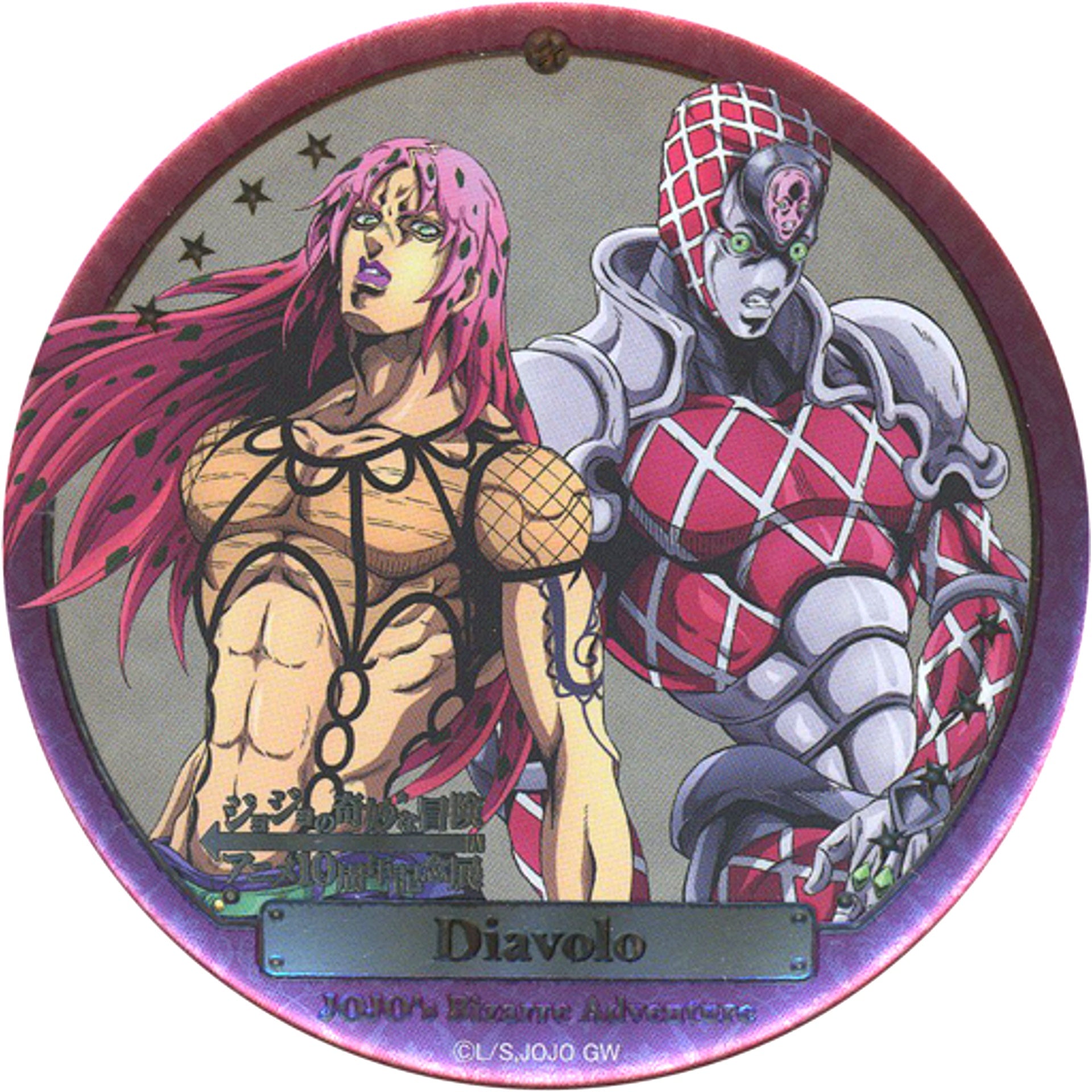 Diavolo JoJo's Bizarre Adventure Anime 10th Anniv Exhibition Illustration Button Collection Boss Ver. [USED]