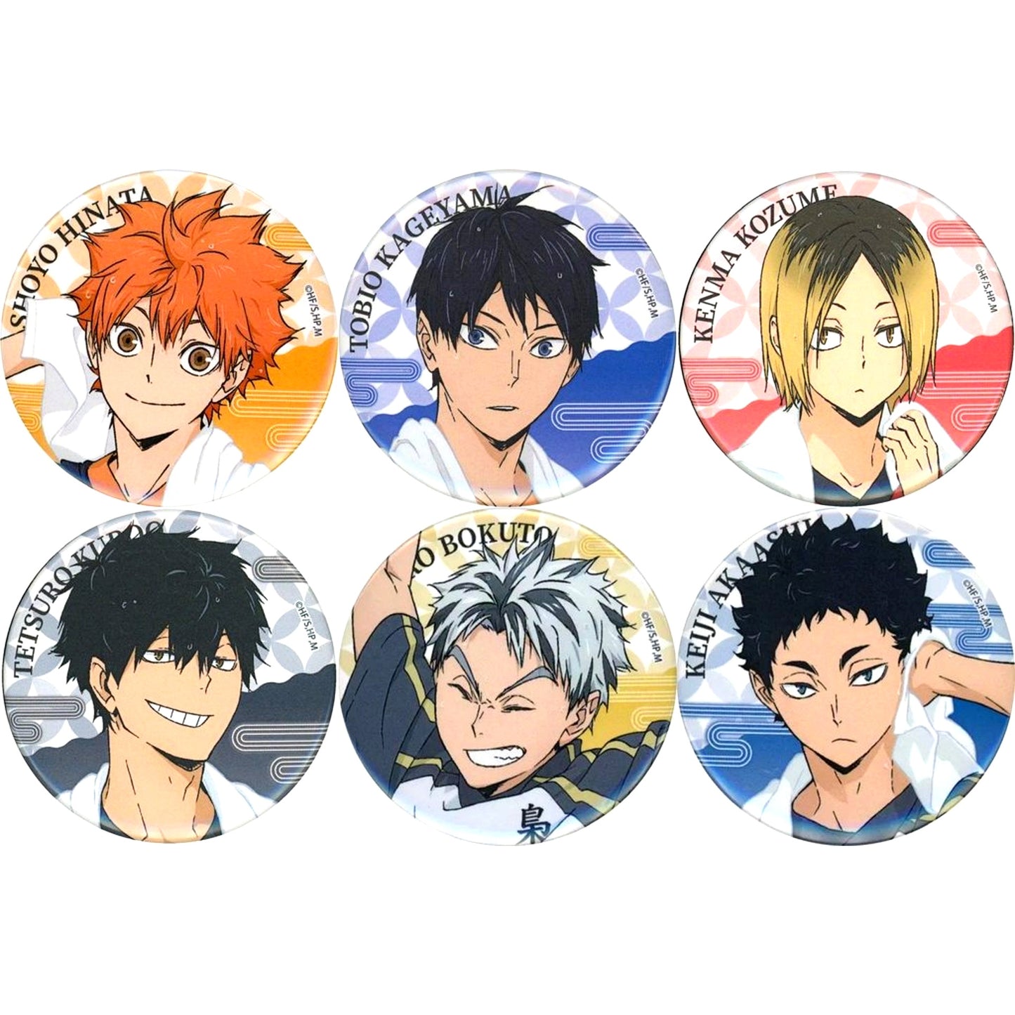Set of 6 Haikyu!! x Gokurakuyu RAKU SPA Best High Kyu Day Trading Button Bath ver. [USED]