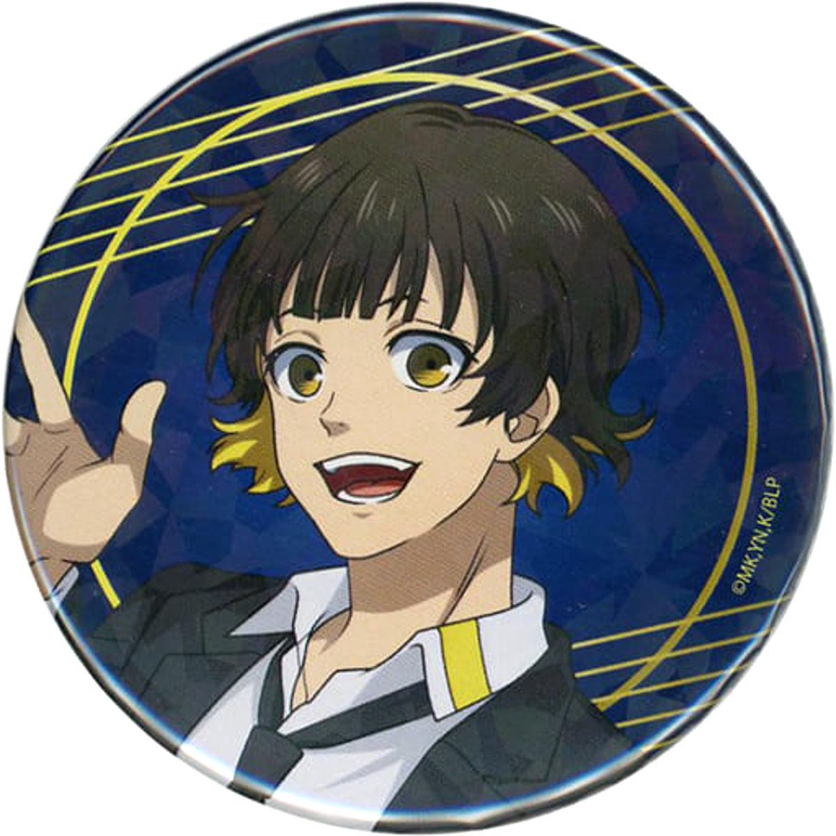 Blue Lock Meguru Bachira Newly Drawn Illustration 65mm Hologram Can Badge 02.Suit Ver. Pop Up Shop in Akihabara Sukima Store & Tsutaya Limited Buttons [USED]