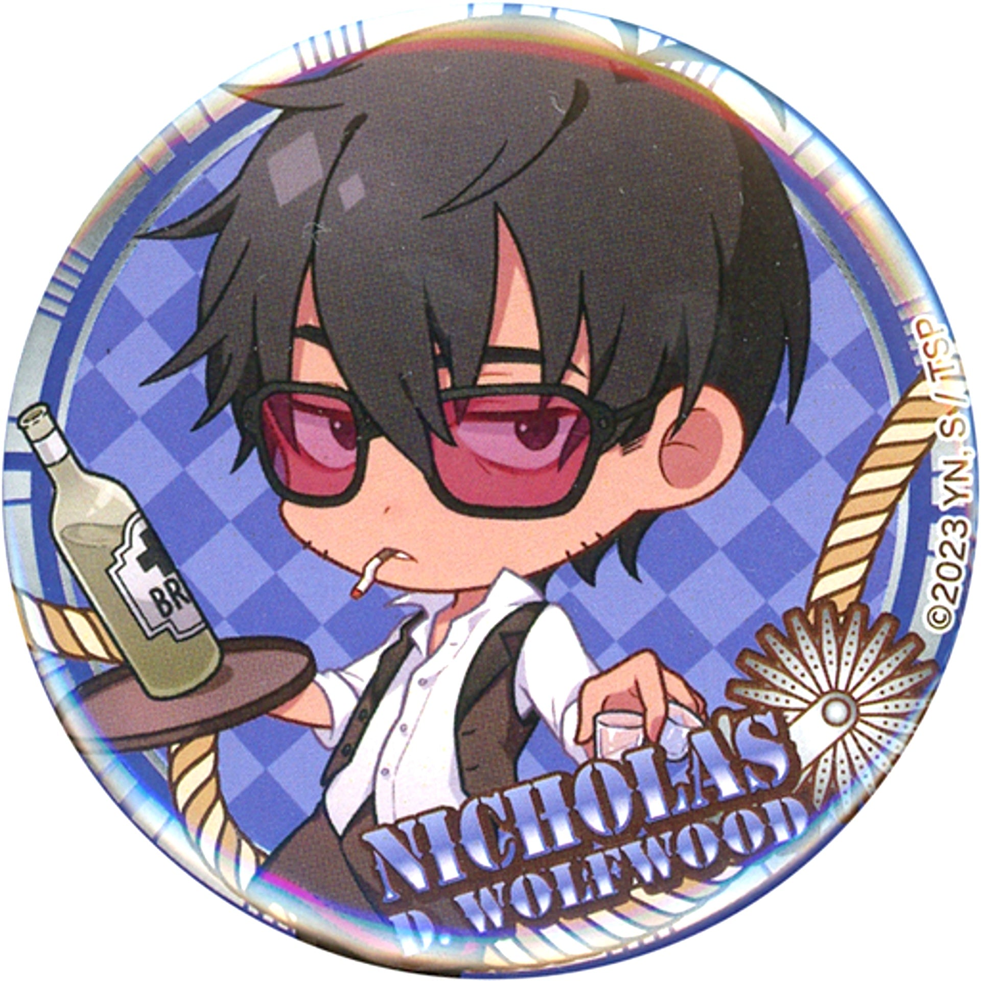 Nicholas D. Wolfwood TRIGUN STAMPEDE Normal Trading Button SALOON Ver. Chugai Grace Cafe [USED]