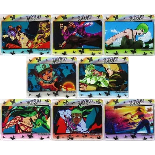 JoJo's Bizarre Adventure Part 6: Stone Ocean Cujoh Jolyne & Others Scene Acrylic Badge Collection Op 2 Ver. Completion Commemorative Fair in animate Limited All 8 Types Set Buttons [USED]