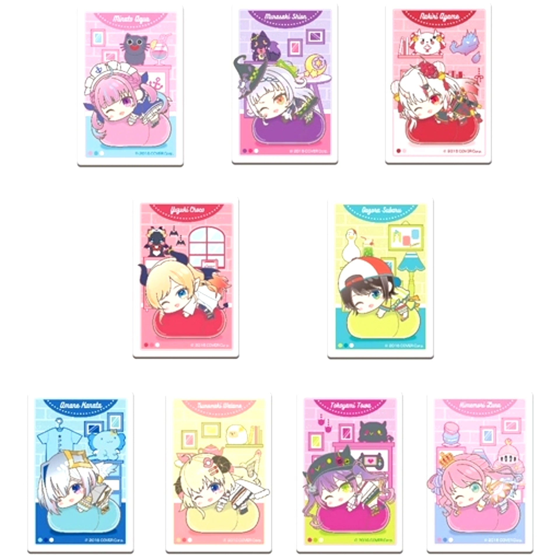Set of 9 All Characters hololive Hug Meets Square Button D [USED]