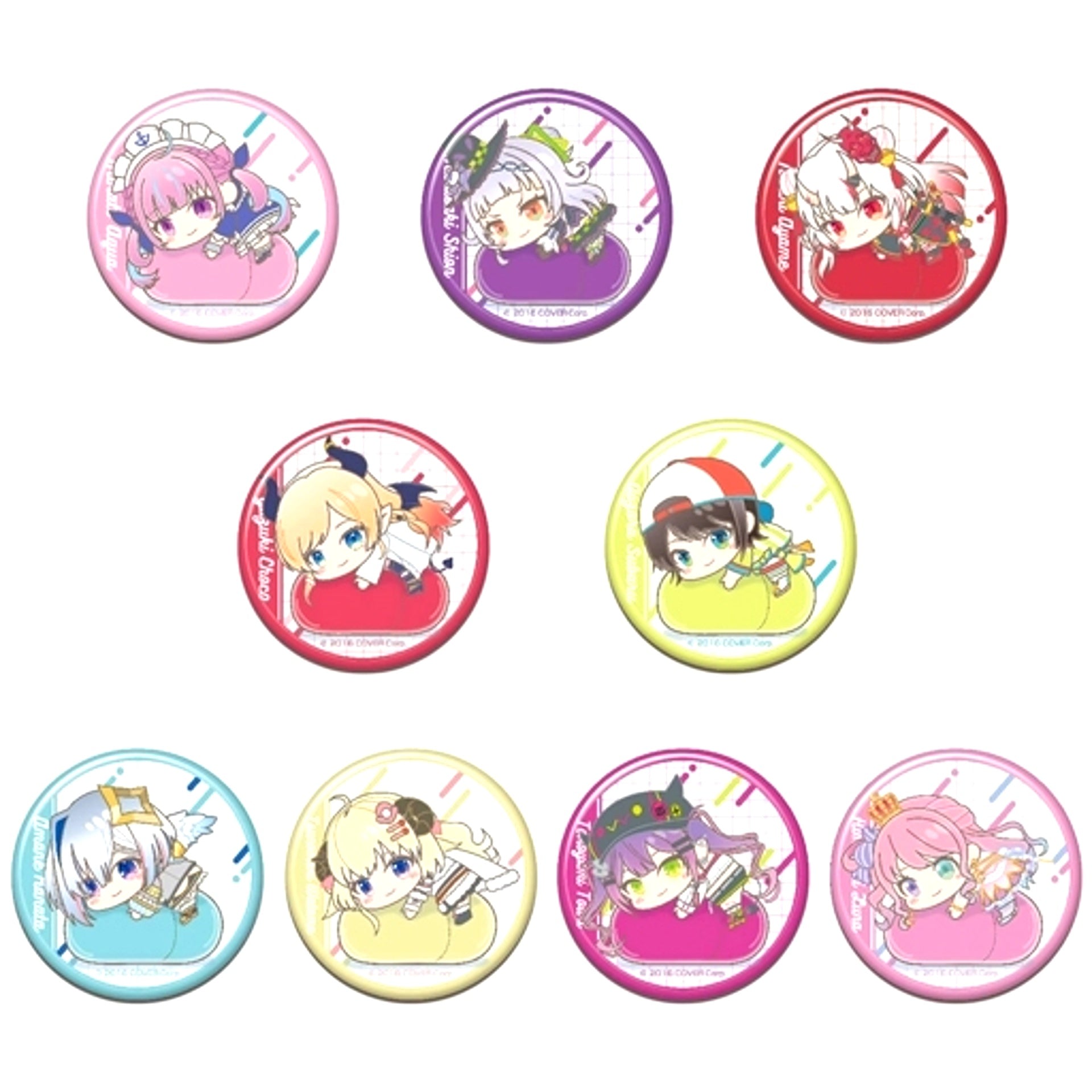 Set of 9 Hololive Hug Meets Button D [USED]
